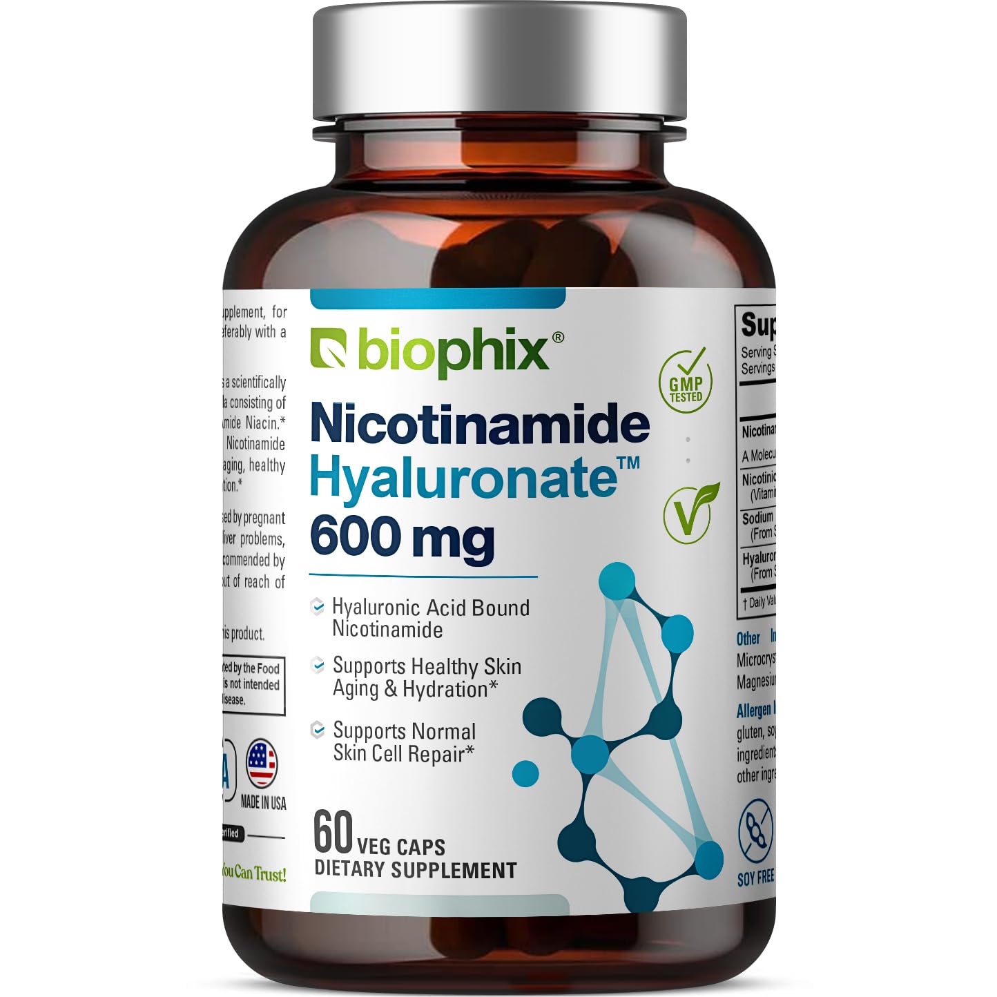 biophix Nicotinamide Hyaluronate 600 mg Capsule, 60 Capsules
