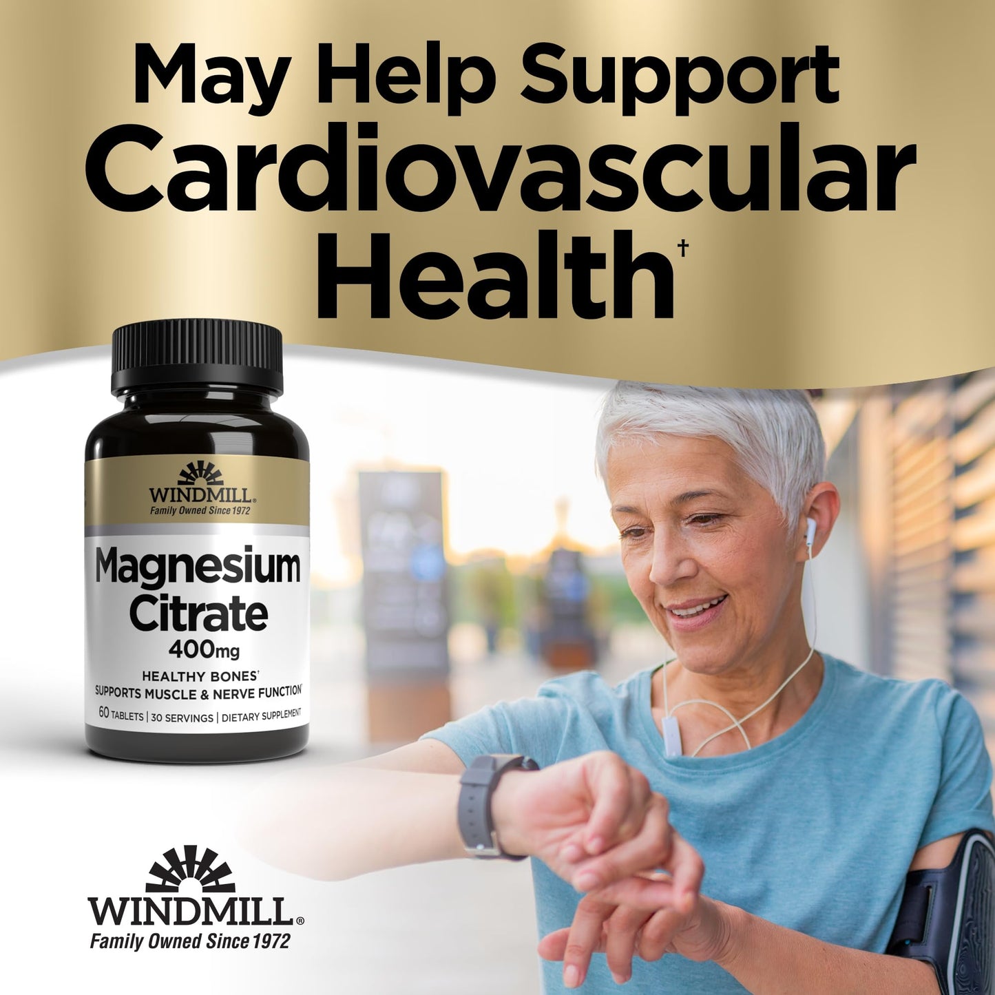 Windmill Magnesium Citrate 400 mg Tablets, 60 Count