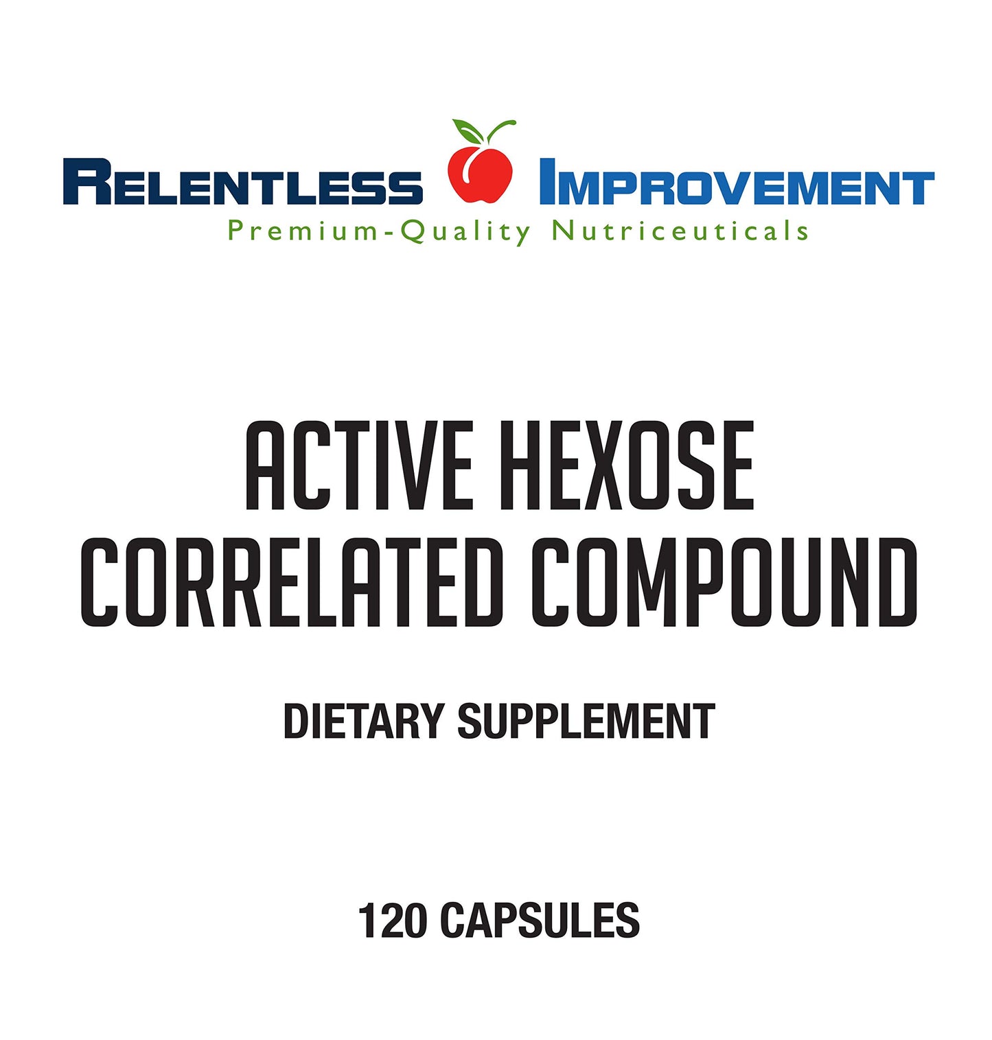 Relentless Improvement Active Hexose Correlated Compound Natural Immune Support Mushroom Extract Blend Capsules 120 Count