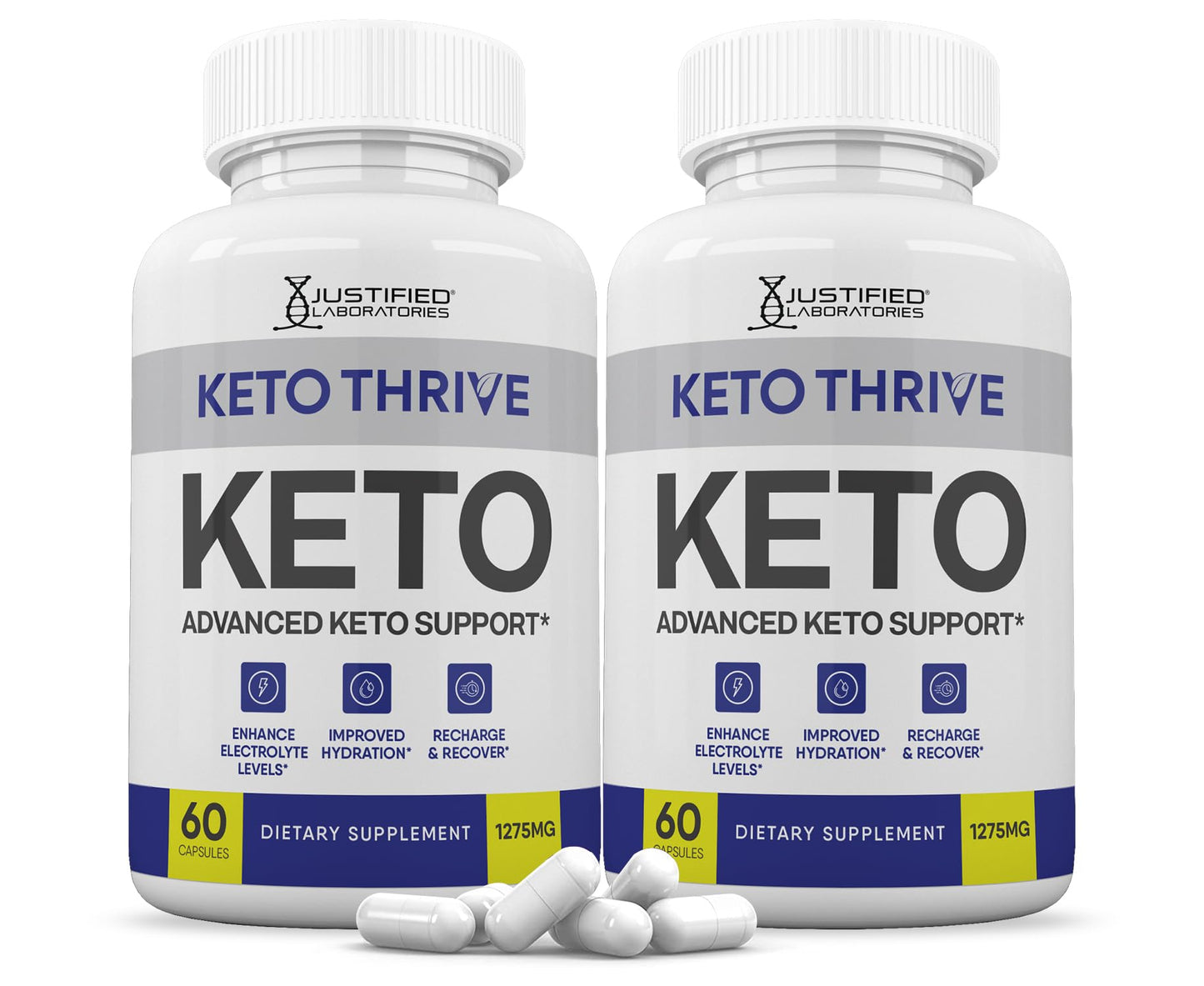 Justified Laboratories Keto Thrive Keto ACV Pills 1275MG Keto Support Blend Capsules 120 Capsules