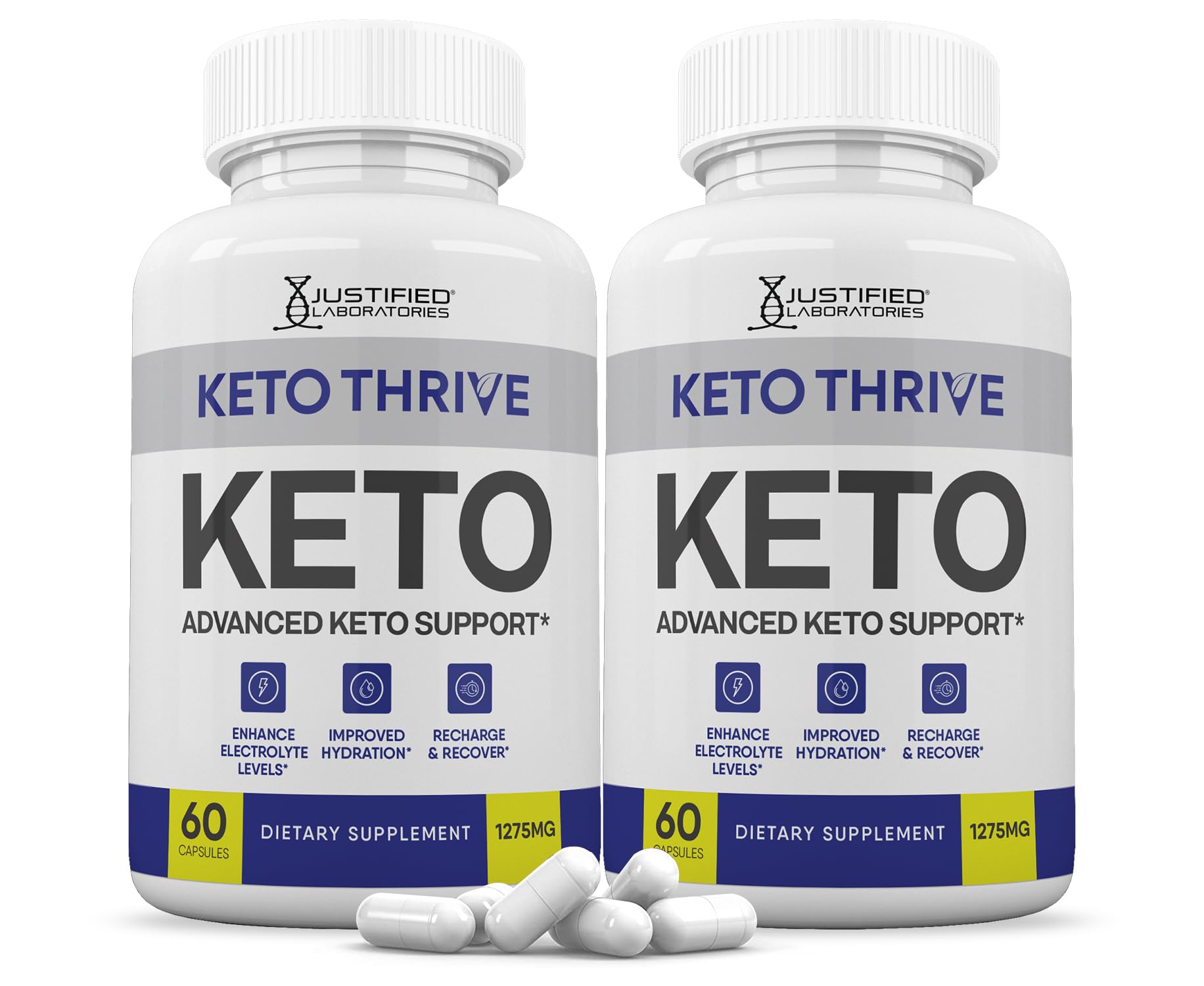 Justified Laboratories Keto Thrive Keto ACV Pills 1275MG Keto Support Blend Capsules 120 Capsules