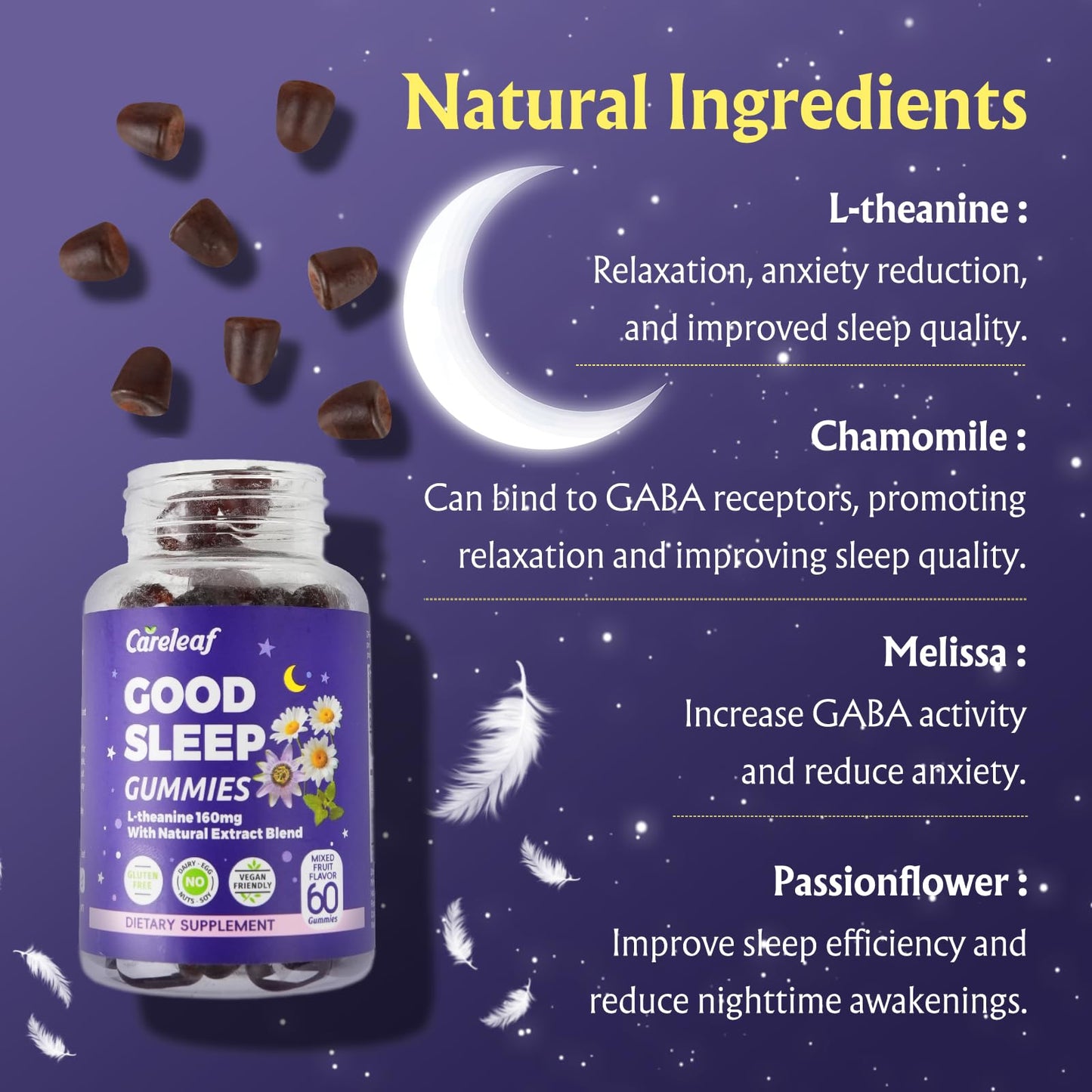 careleaf Sleep Gummies No Melatonin 60 Gummies
