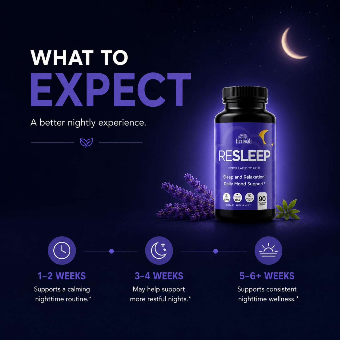 HerbaMe Melatonin Free Sleep Aid Capsule, 90 Capsules