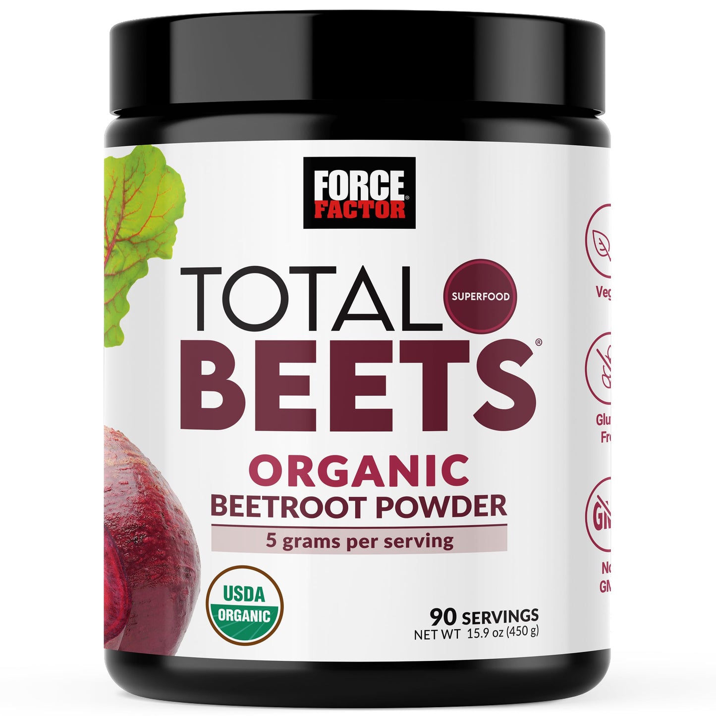 Force Factor Total Beets Organic Beetroot Powder 15.9 Ounce