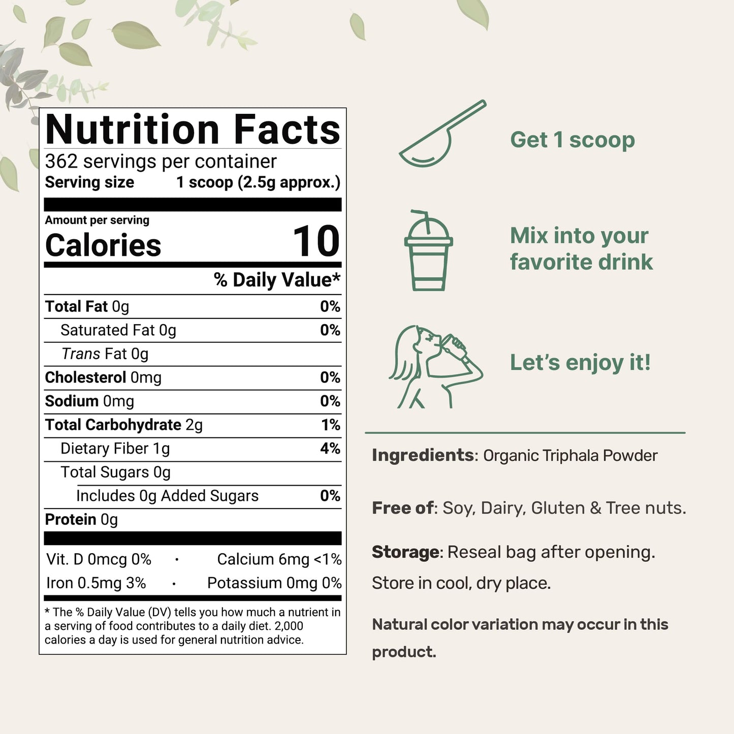 Micro Ingredients Triphala Powder 32 Ounce