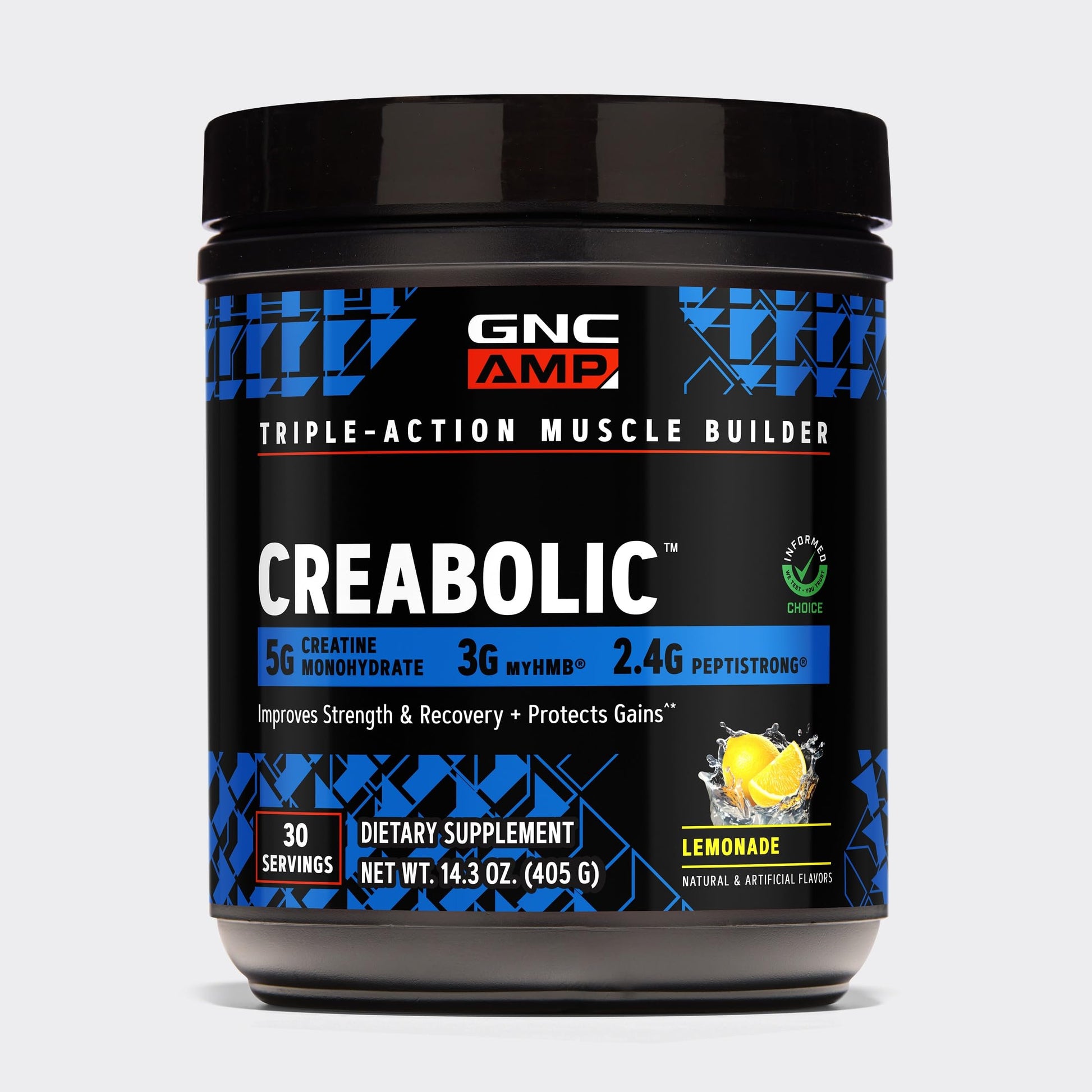 GNC AMP Creabolic Creatine Monohydrate Powder, 14.3 oz