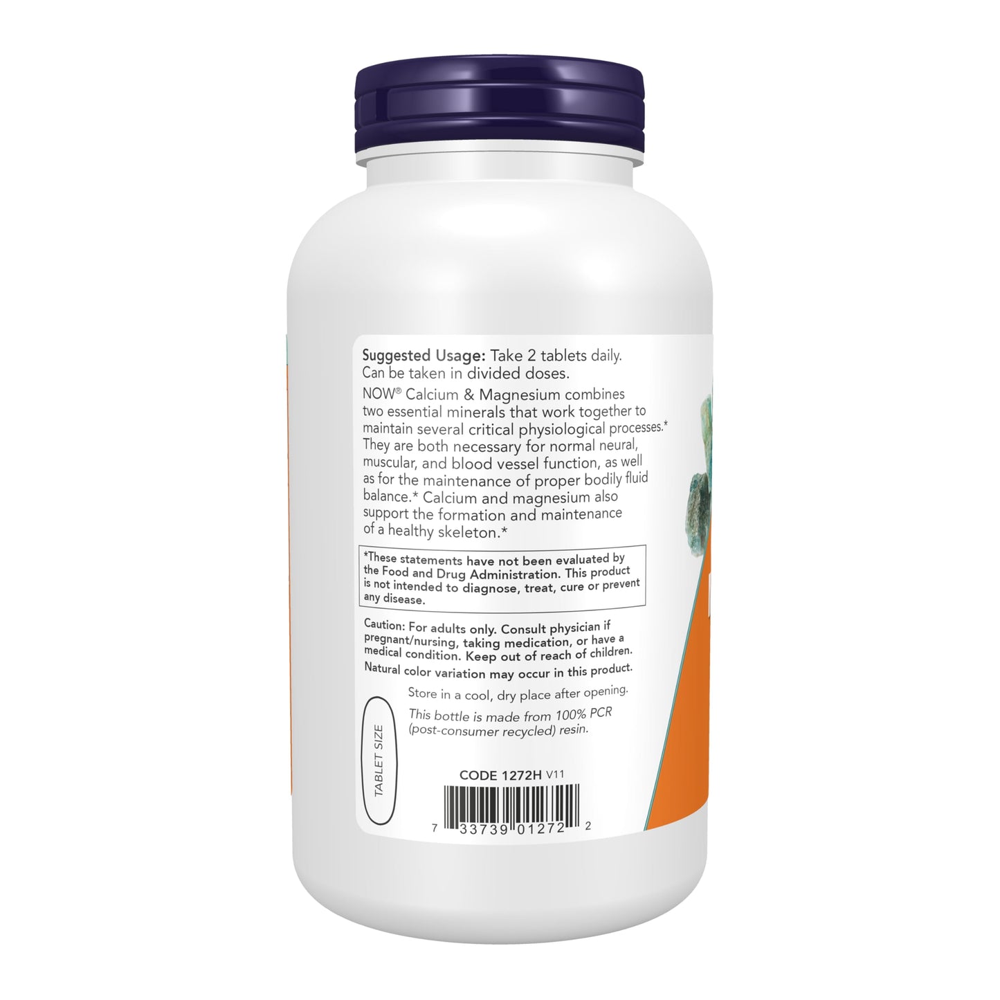 NOW Foods Calcium & Magnesium 2:1 Ratio High Potency Supports Bone Health, 250 Tablets