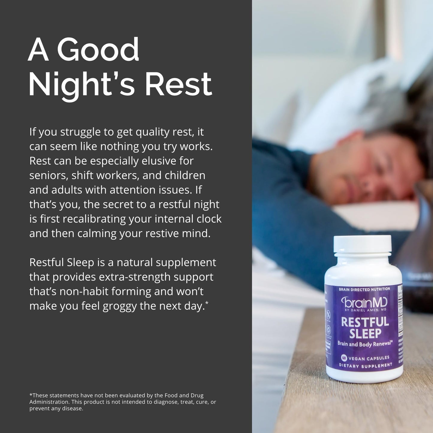 BrainMD Dr Amen Restful Sleep Capsules, 60 Capsules