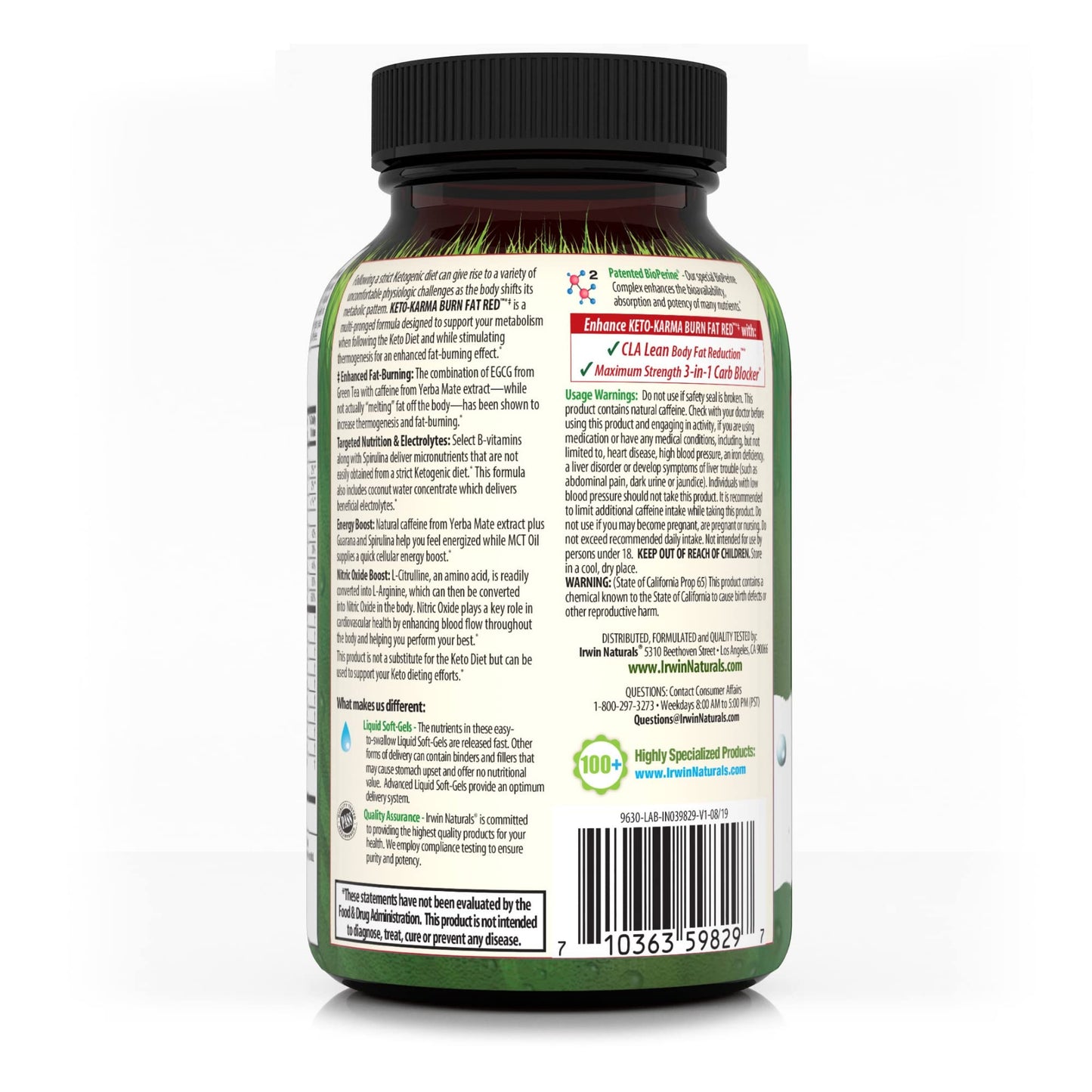 Irwin Naturals Keto-Karma Burn Fat Red Capsules, 72 Count