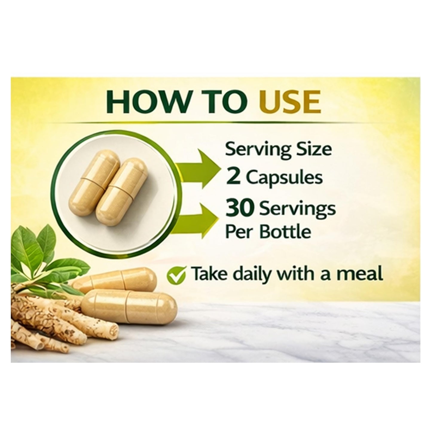 4 TOP CARE Ashwagandha Dietary Supplement 1300 mg Capsules, 60 Count