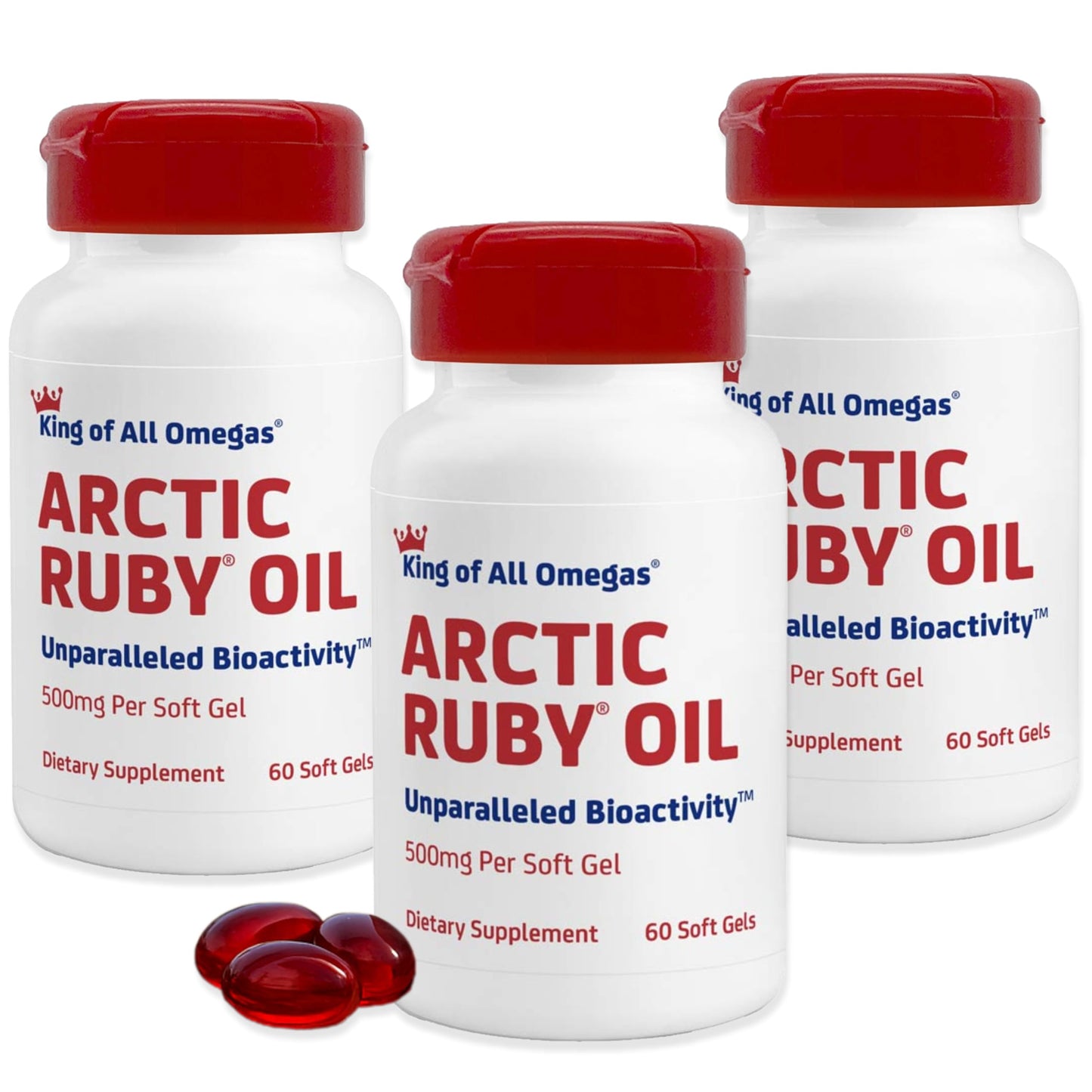 Immunocorp Arctic Ruby Oil Omega-3 Supplement with Astaxanthin 2mg Softgels 180