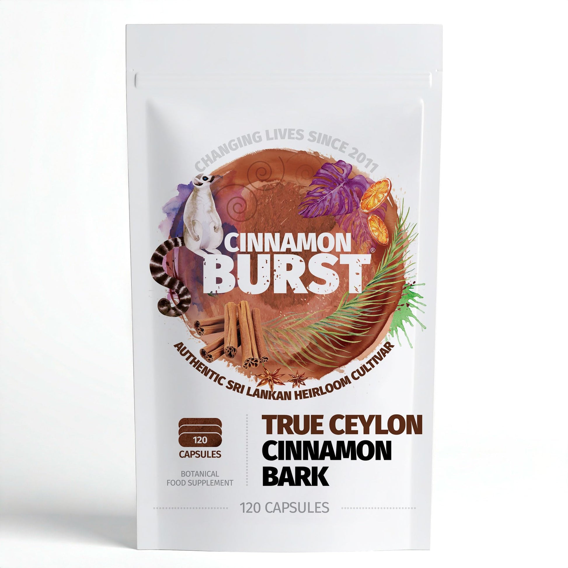 Organic Burst Cinnamon Capsules, True Ceylon Cinnamon from Sri Lanka, 1 Capsule