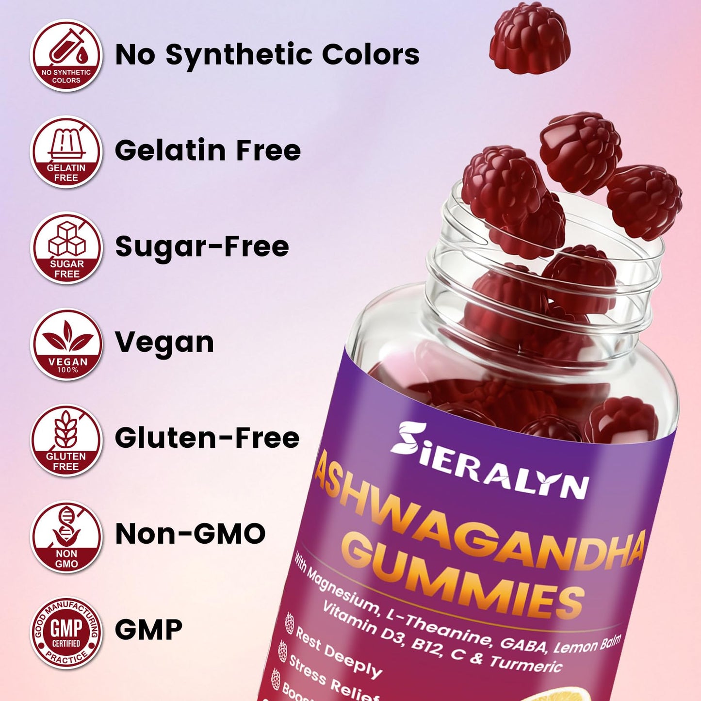Sieralyn Ashwagandha Gummies 2000mg, 60 Count