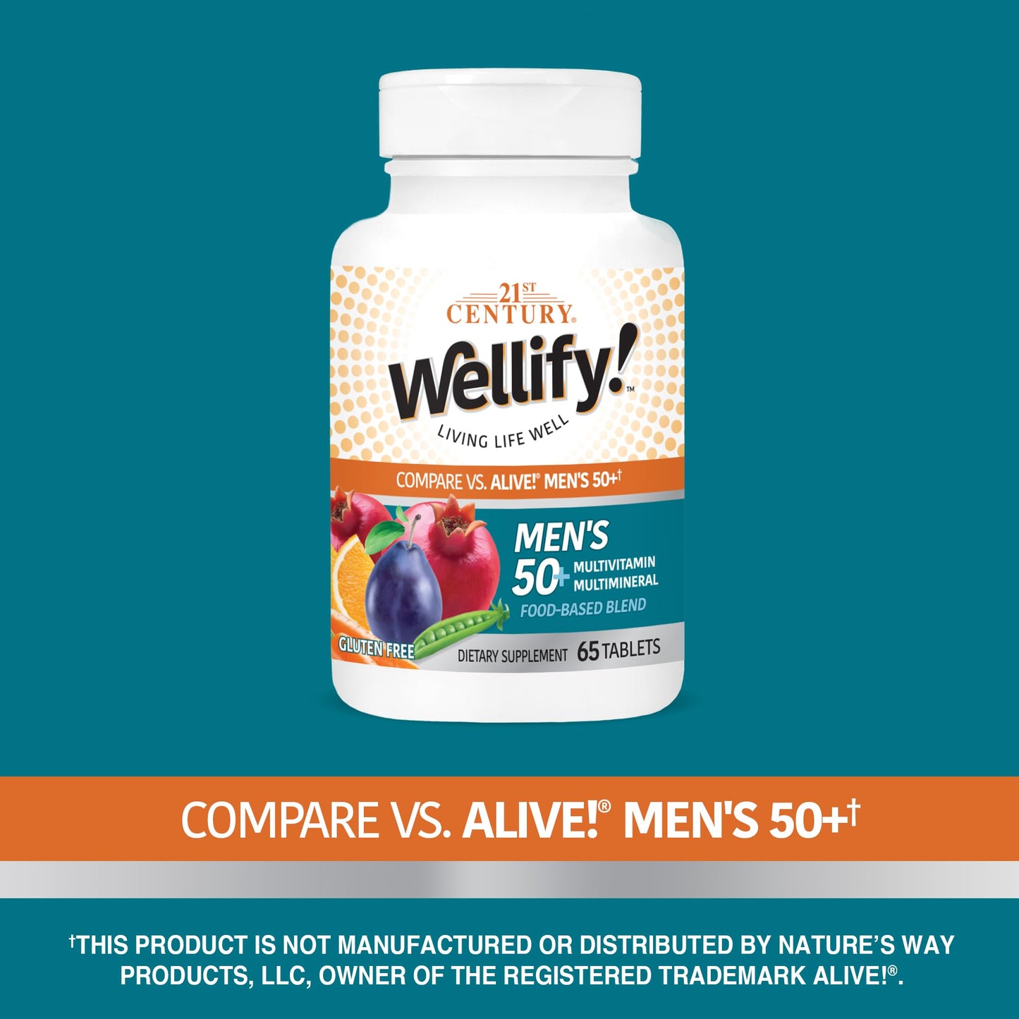21st Century Wellify Men's 50+ Multivitamins with Minerals Tablet, 65 Count
