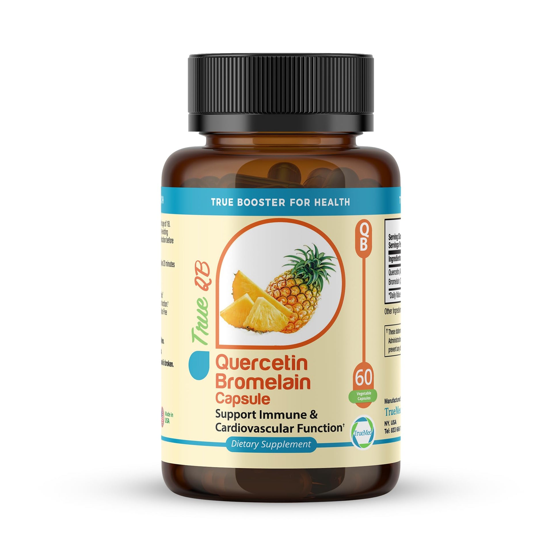 TRUEMED Quercetin Bromelain Capsule, 60 Veg Capsules