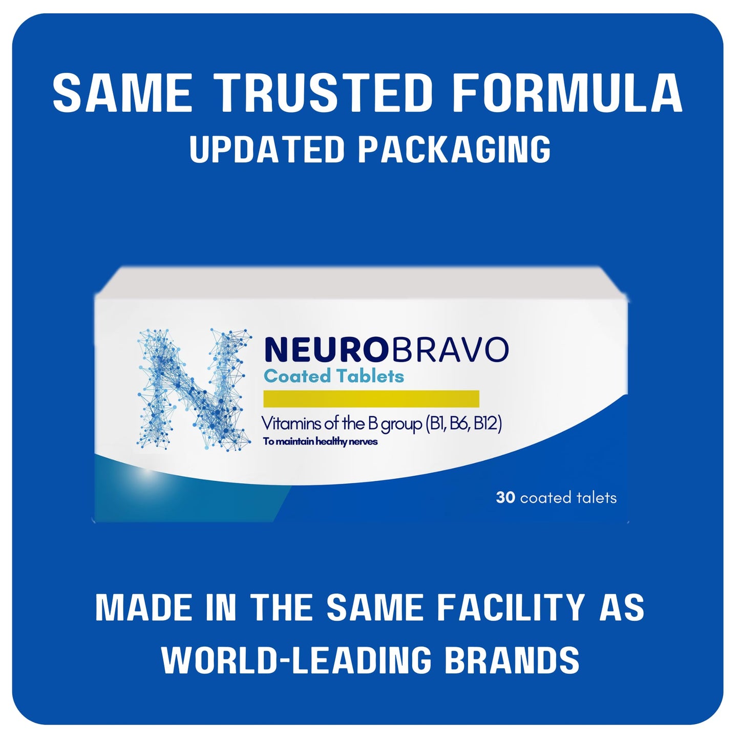 babaPACK Neurobravo Vitamin B1, B6, B12 Tablets, 30 Count