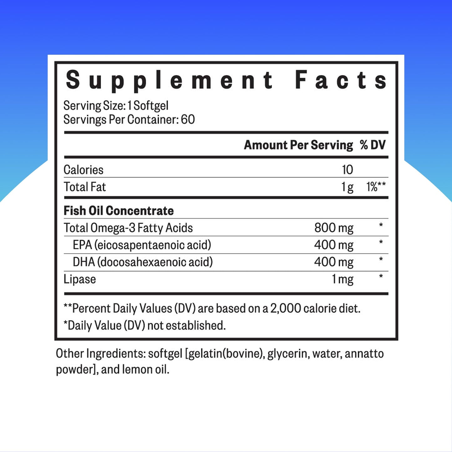 Seeking Health Fish Oil 400mg EPA / 400mg DHA Norwegian Fish Oil Softgel, 60 Count