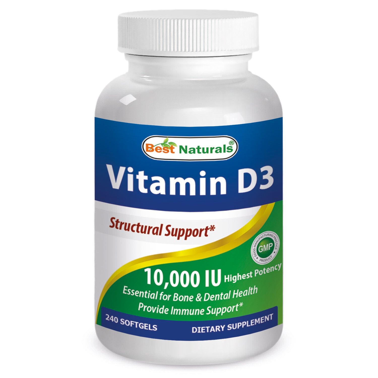 Best Naturals Vitamin D3 10000 IU Softgels, 240 Count