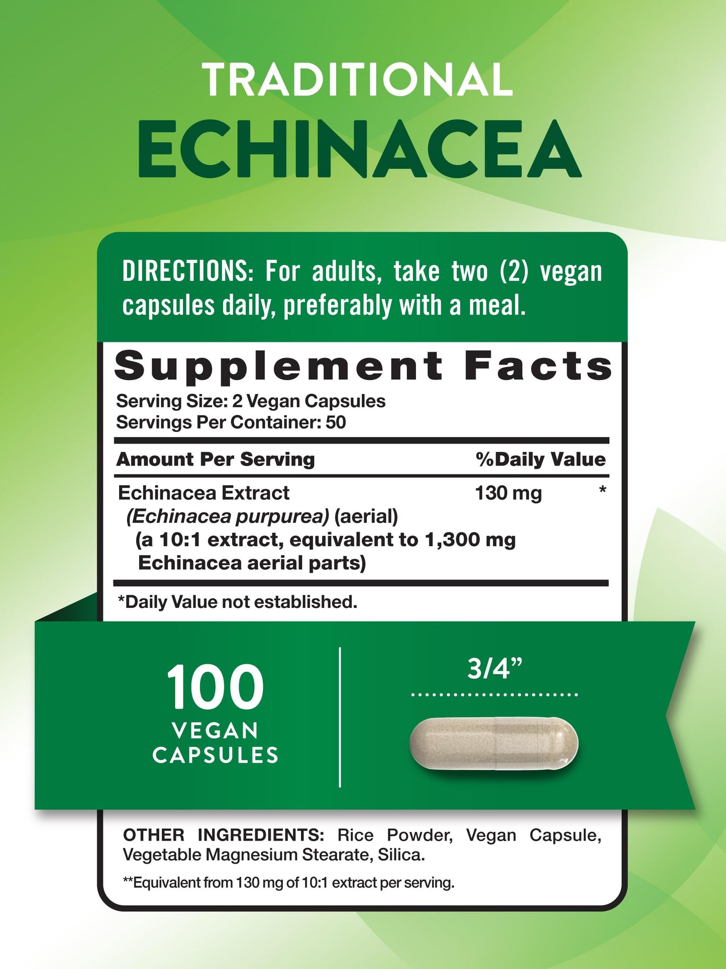 Nature's Truth Echinacea Extract Capsules 100 Count