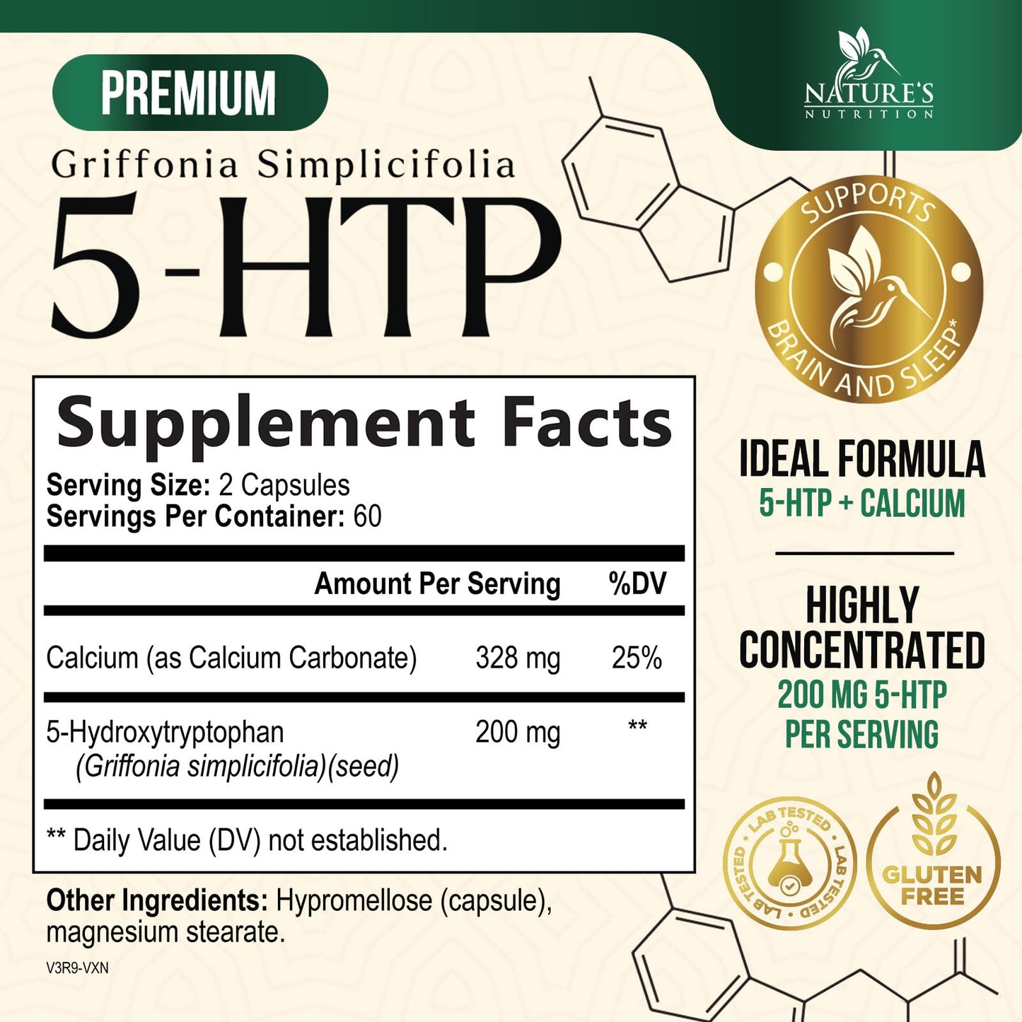 Nature's Nutrition 5-HTP Capsules, 120 Count