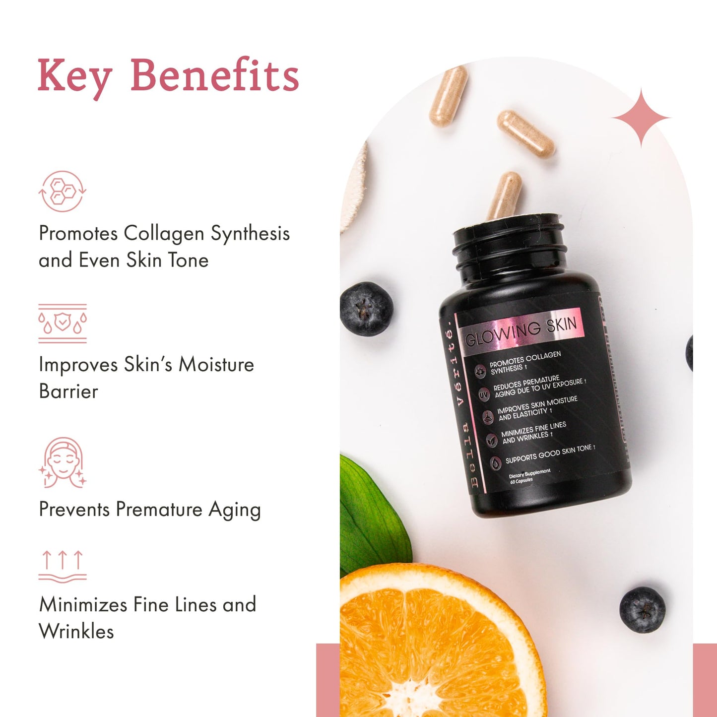 Bella Vérité Daily Collagen Supplement for Women & Men Capsule, 60 Capsules