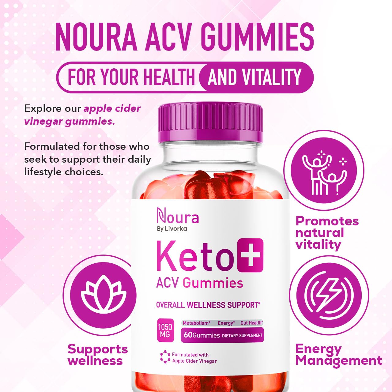 LIVORKA Noura Keto ACV Gummies 60 Count