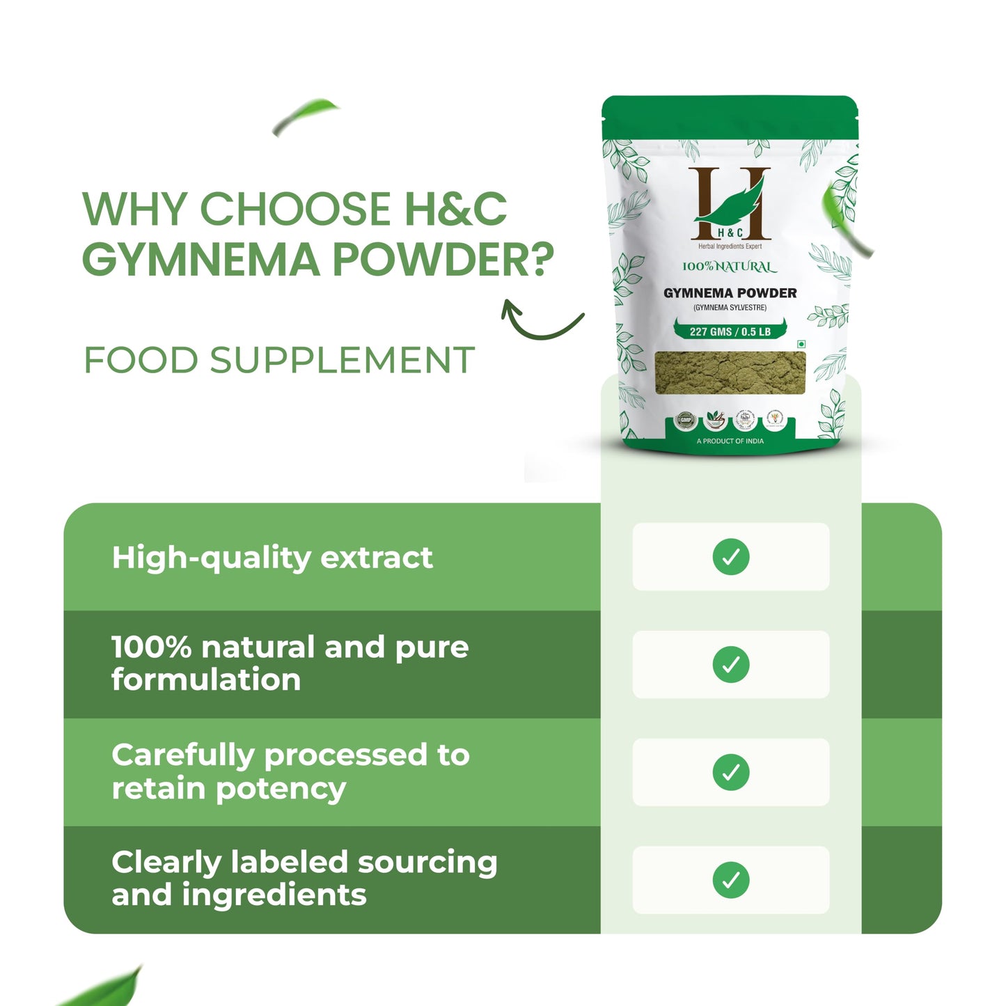 H&C Gymnema/Gurmar Leaves Powder 8 oz