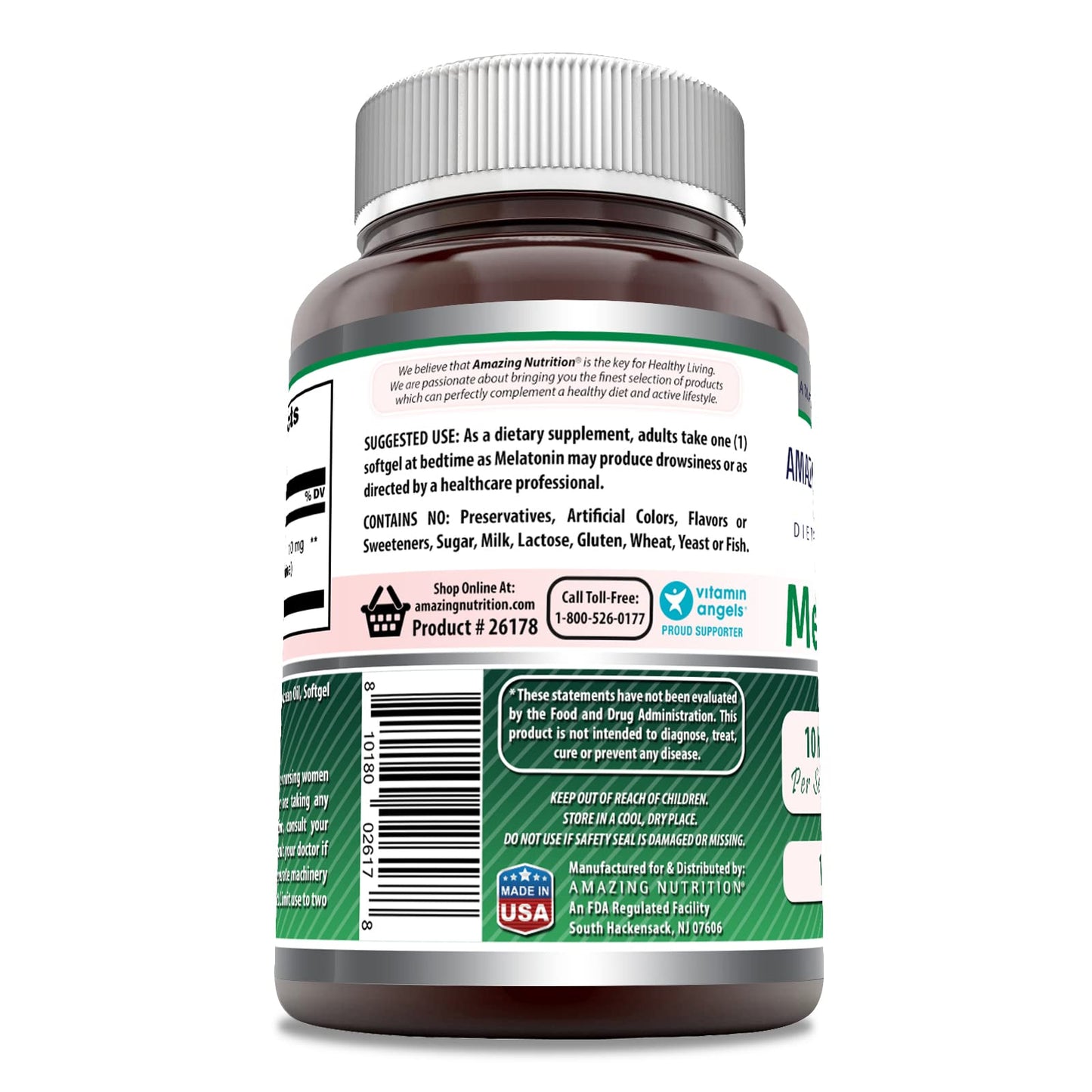 Amazing Nutrition Melatonin 10 mg Softgels 1 Count
