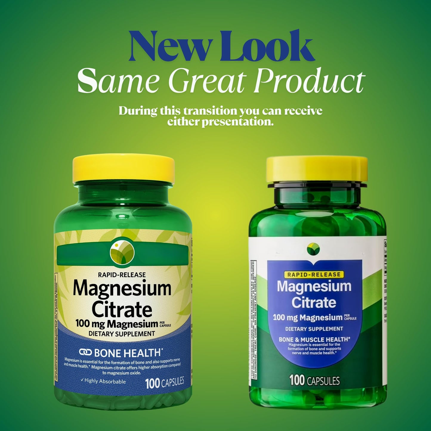 KP+ Magnesium Citrate 100 mg Rapid-Release Capsules, 100 Count