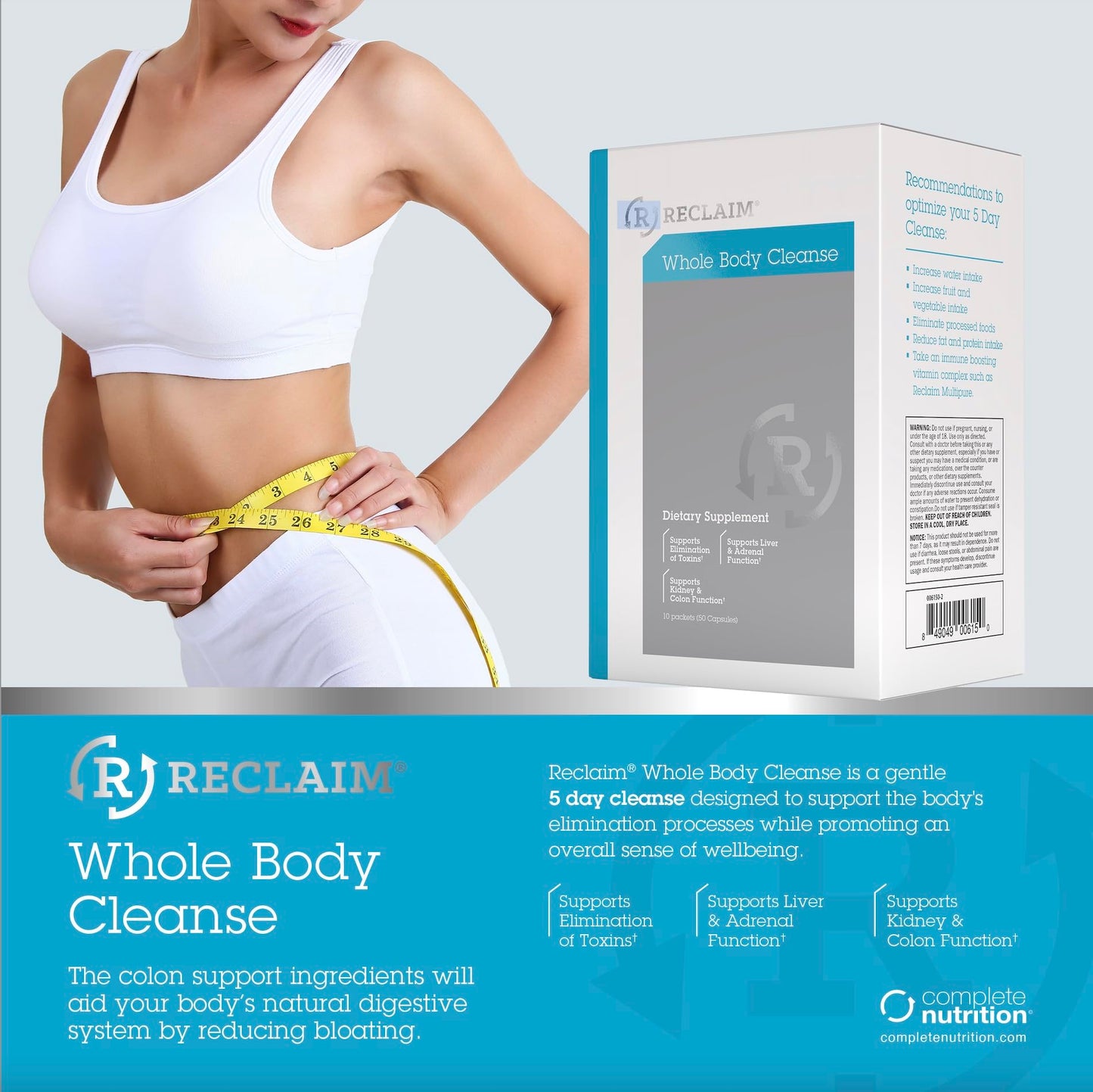 Complete Nutrition Reclaim Whole Body Cleanse 5 Day Detox Capsule, 28 Count