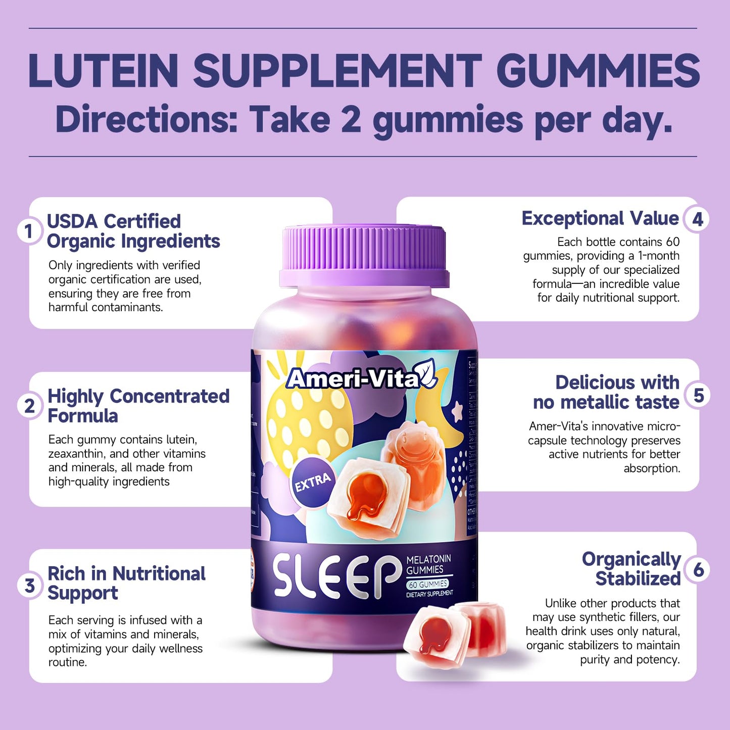 Ameri-Vita Sleep Gummies for Adults Gummy 60 Count