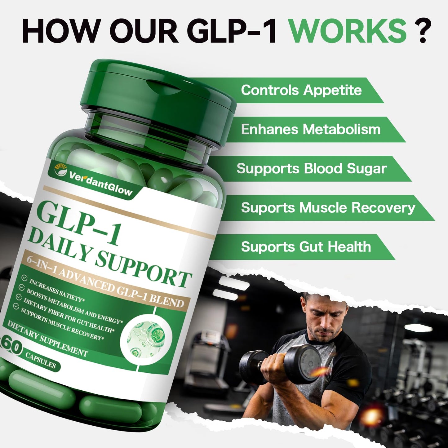 InviGuard 6-in-1 GLP-1 Supplement for Weight Loss, Gut Health & Energy, 60 Capsules