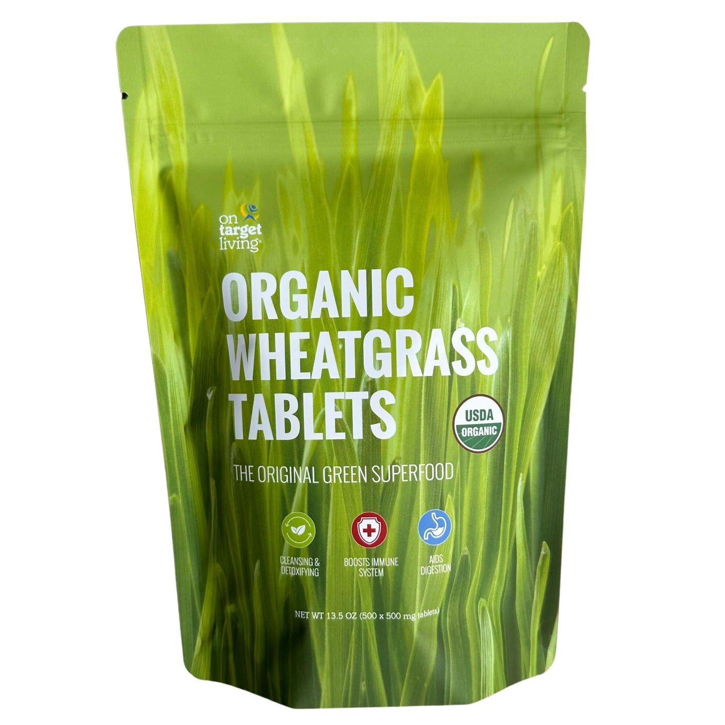 On Target Living Wheatgrass Tablets, 500 Tablets