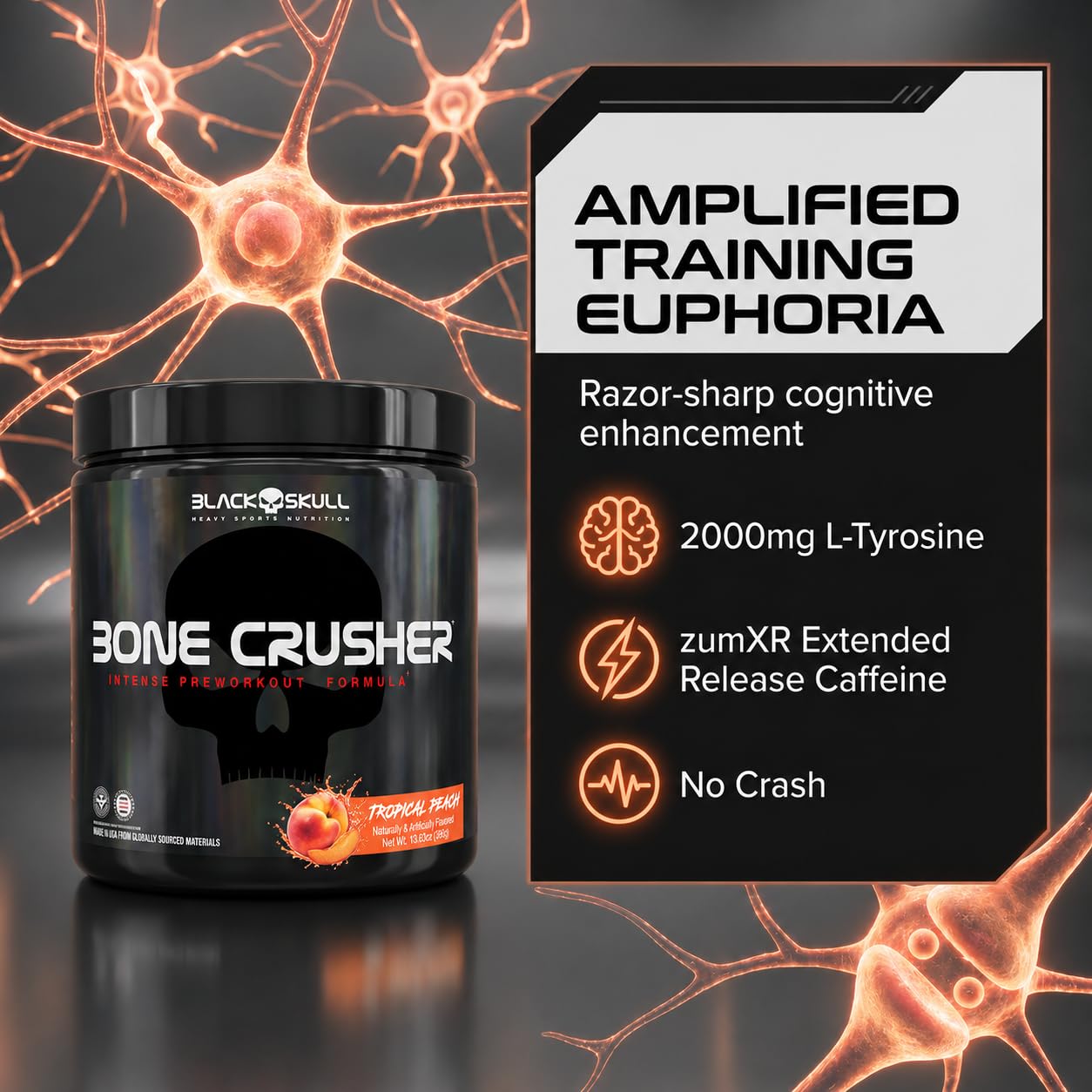 BLACK SKULL Bone Crusher Pre Workout Capsule, 60 Capsules