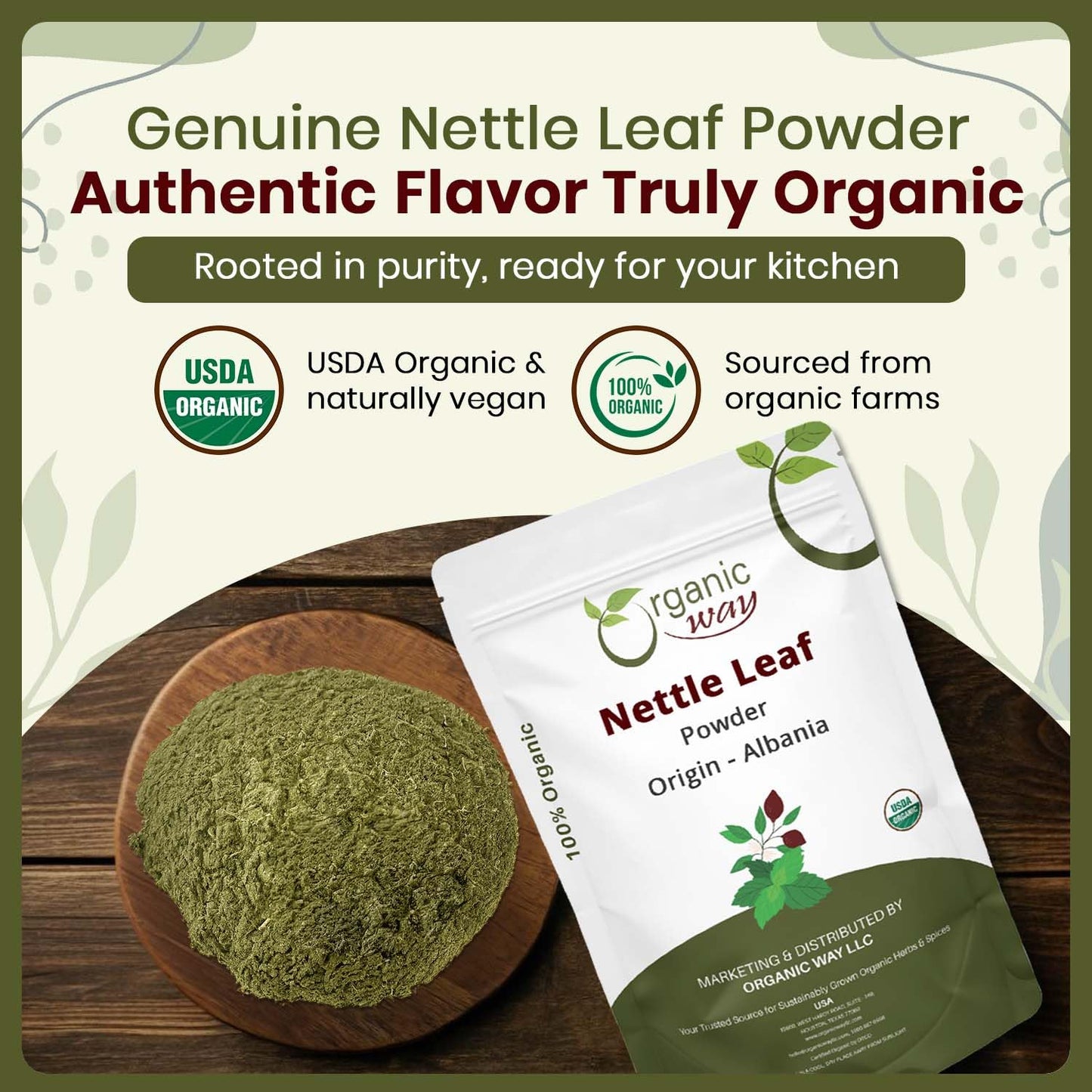 Organic Way Nettle Leaf Powder, 16 oz