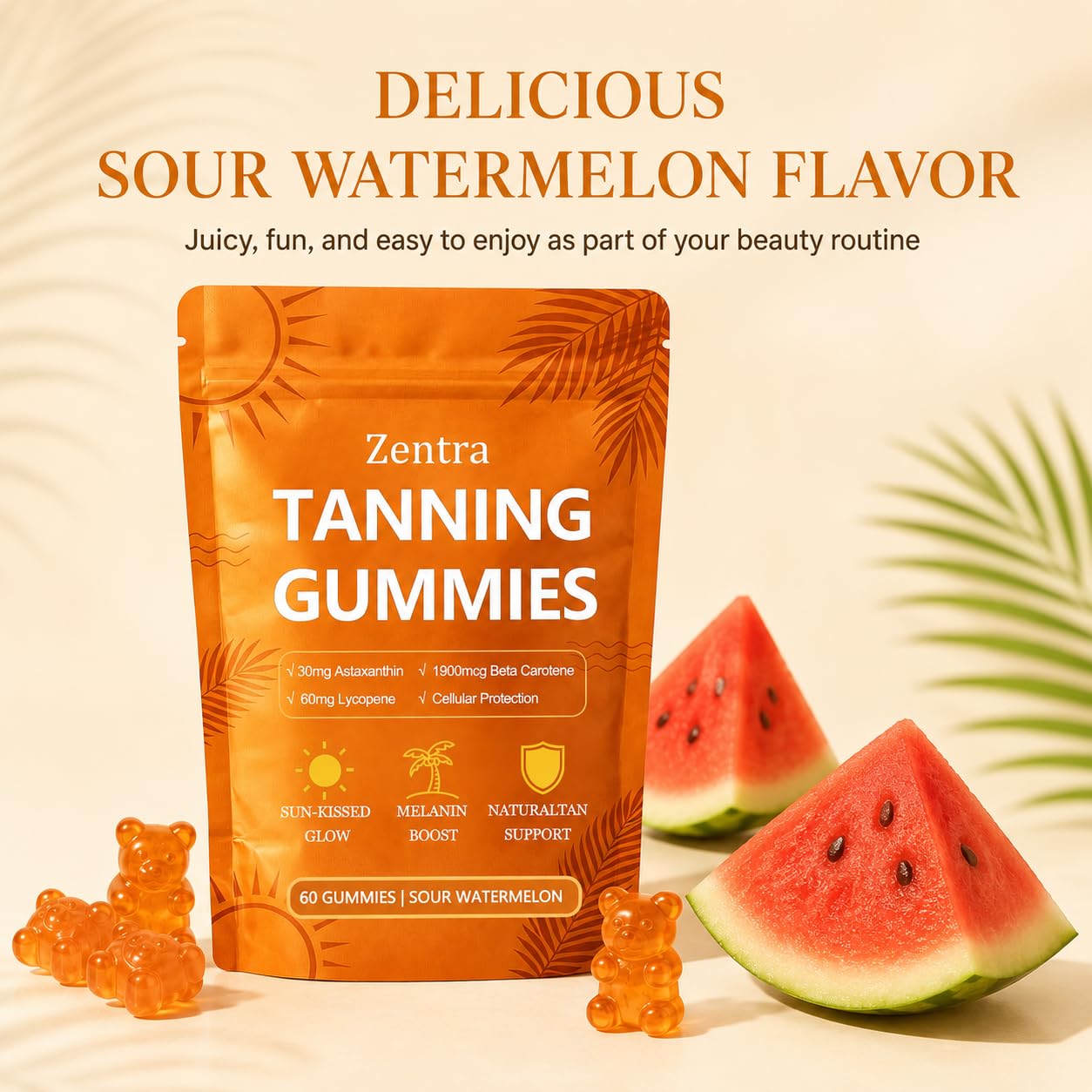 Seralia Zentra Tanning Gummy, 60 Count