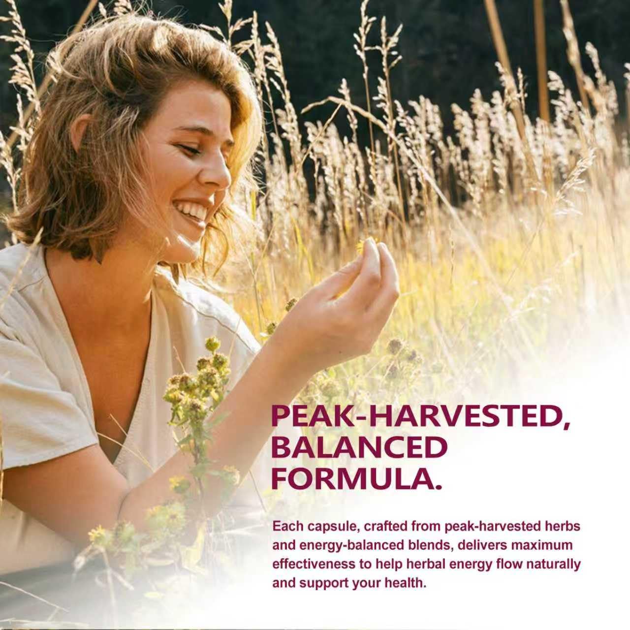 HERBENERGYflow Red Clover Herb Supplement Capsules, 90 Count