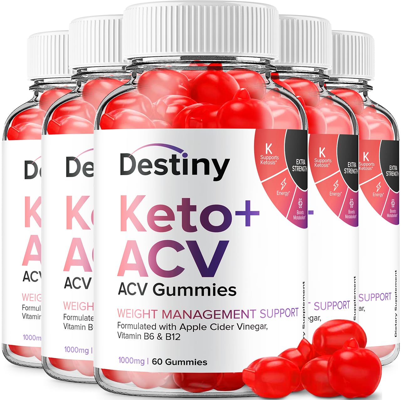 Indelo Destiny Keto ACV Gummies - Advanced Formula Destiny Keto Plus ACV Apple Cider Vinegar, Weight Management, Destiny ACV Dietary Supplement, 300 Gummies