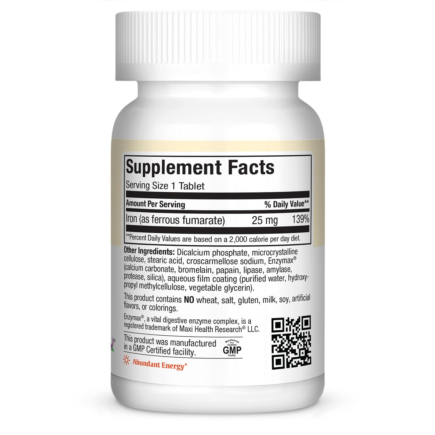 Maxi Health Gentle Iron 25 mg Iron Supplement for Women & Men Tablets, 1 Count