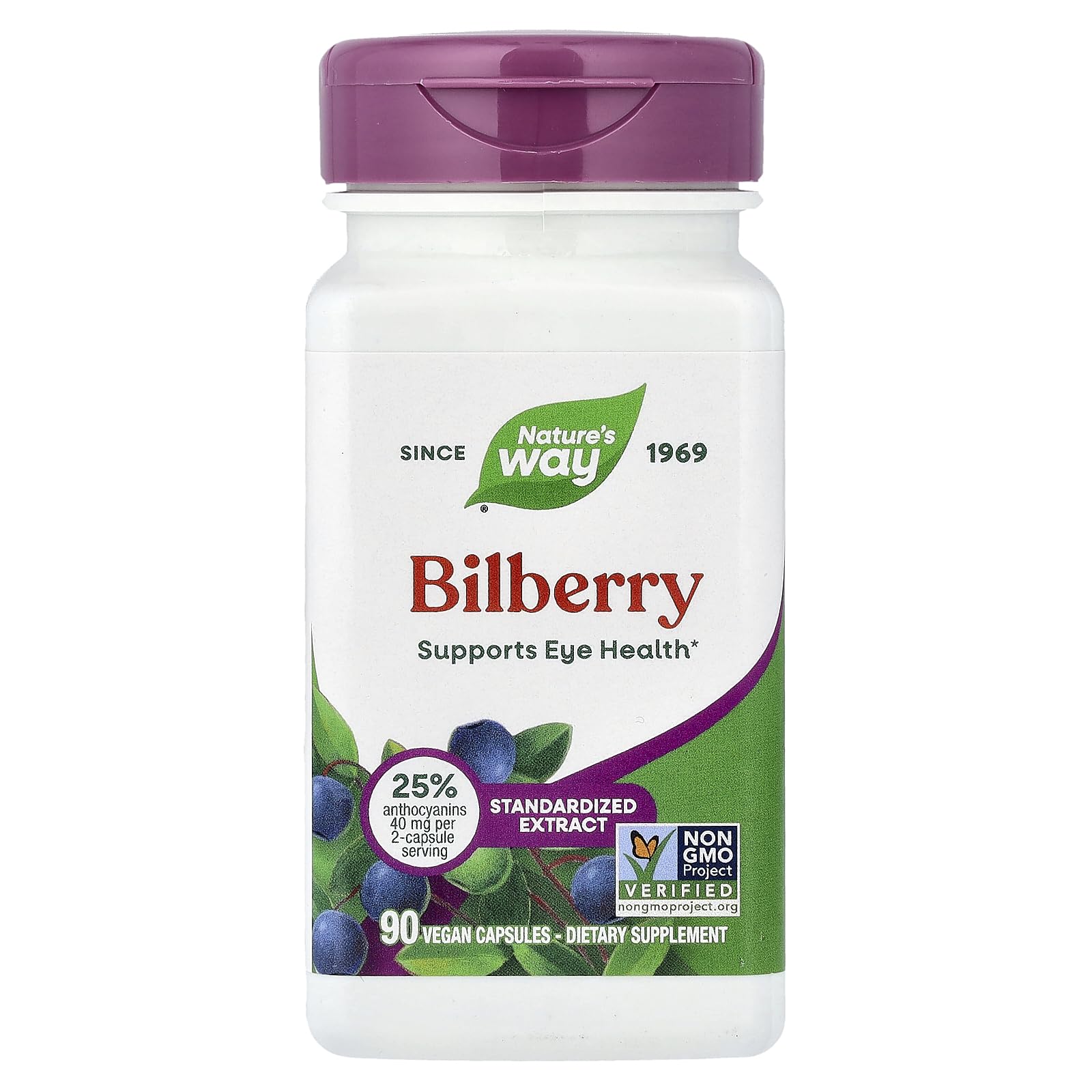 Nature's Way Bilberry Standardized Extract Capsules 90 Count