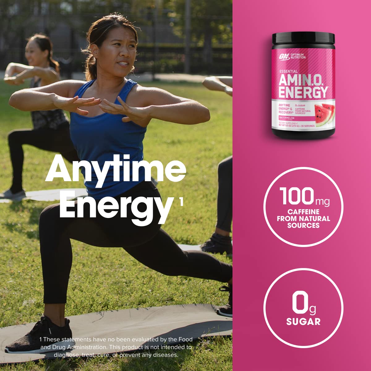 Optimum Nutrition Amino Energy Pre Workout Powder Watermelon 9.5 oz