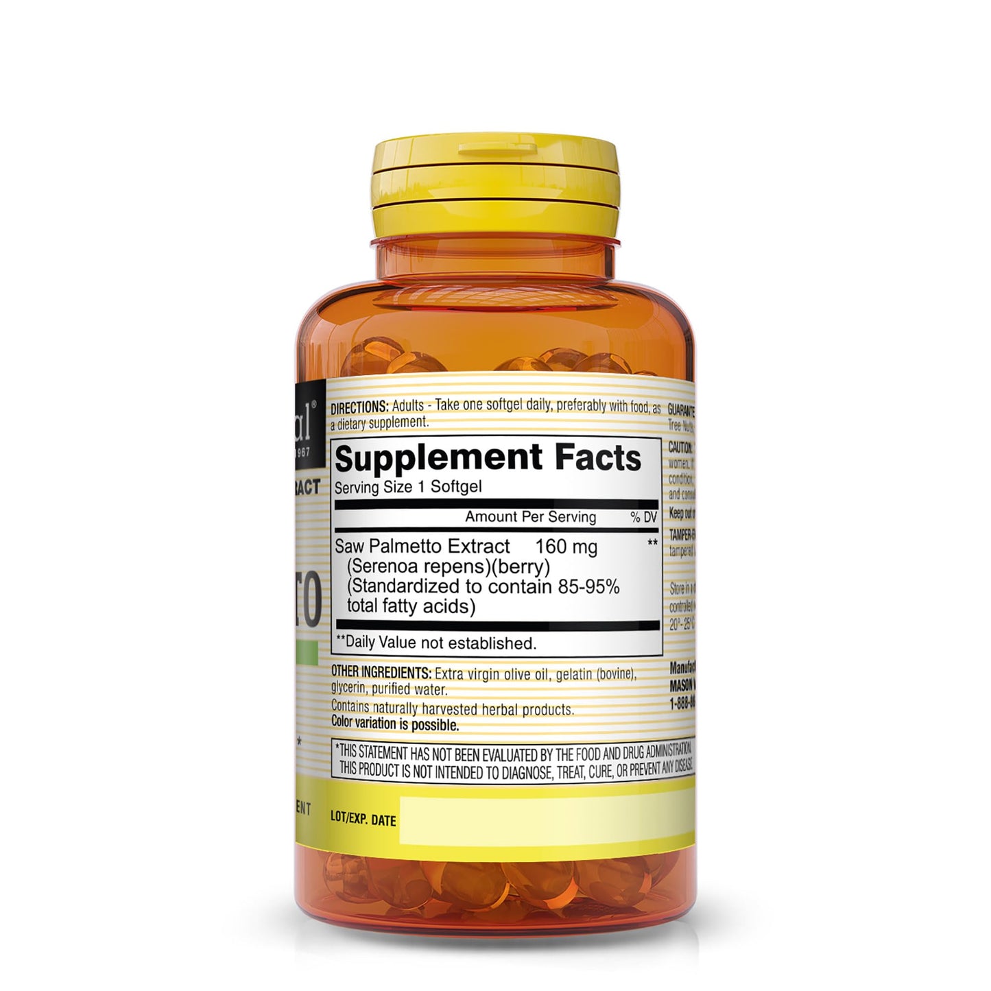 MASON NATURAL Saw Palmetto Capsules 60 Count