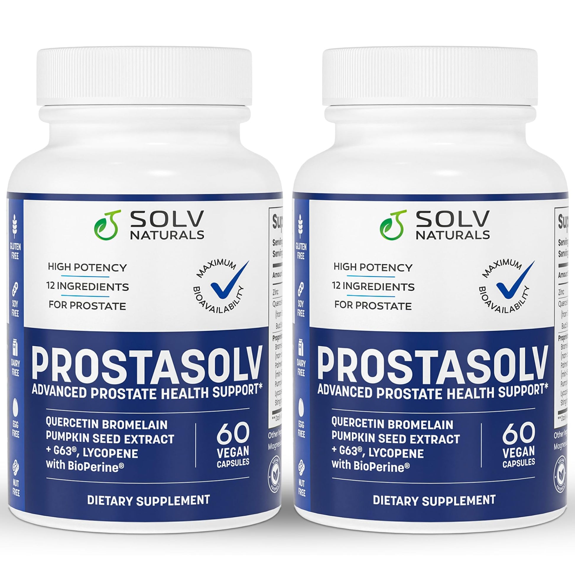 SOLV NATURALS PROSTASOLV Advanced Prostatitis CPPS Supplement Capsules, 60 Count