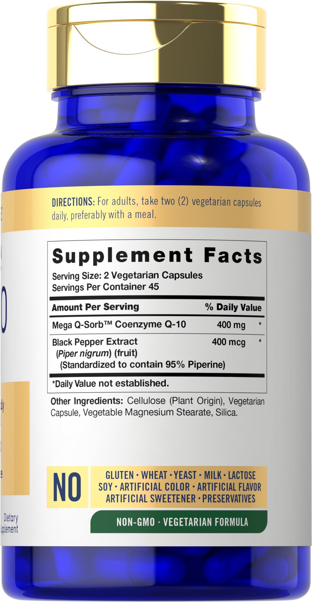 Carlyle CoQ10 400mg with Black Pepper Extract Capsules, 90 Count
