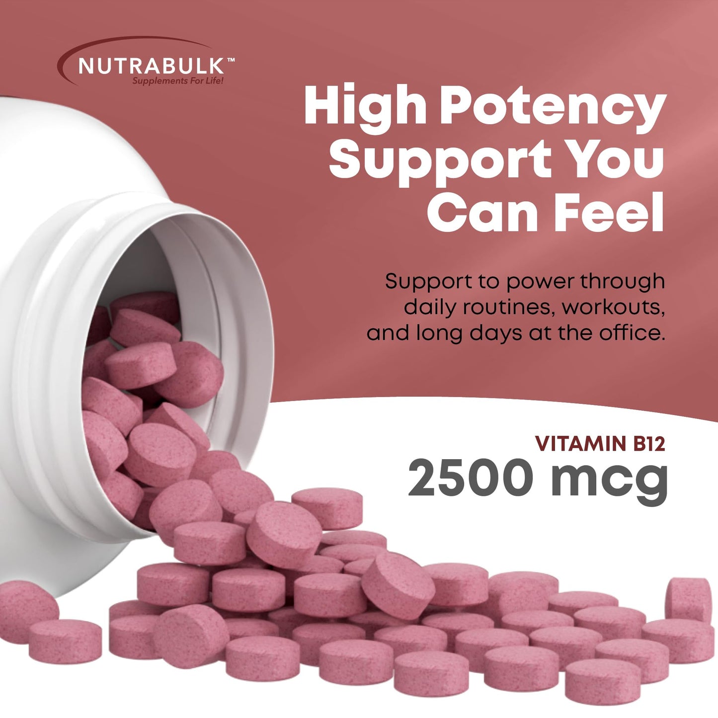 NutraBulk Vitamin B12 2500 mcg Capsule 1 Count