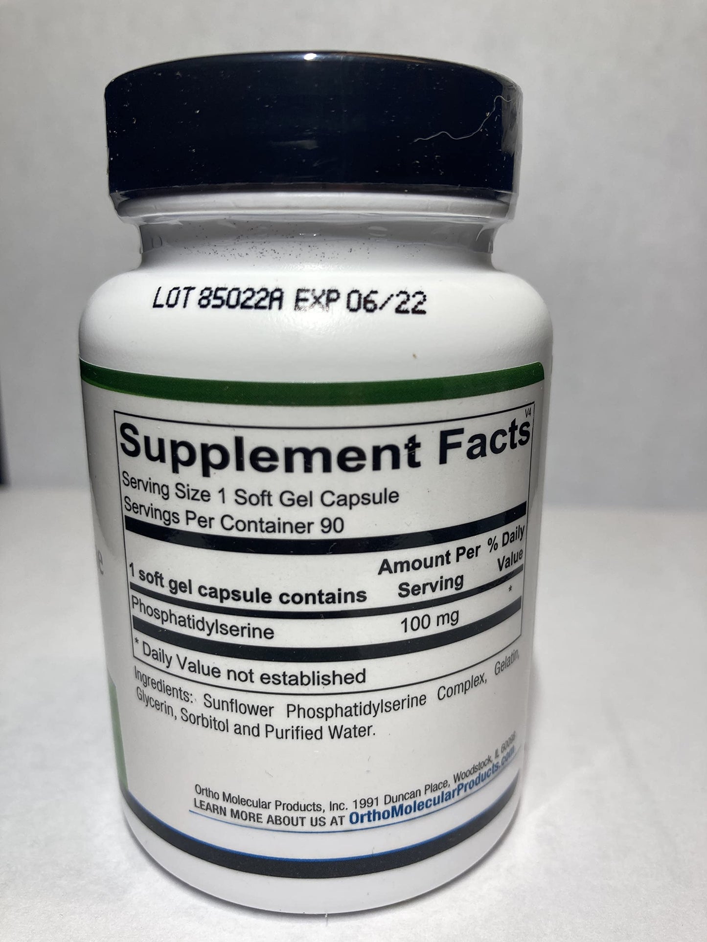 Ortho Molecular Products Phosphatidylserine Capsule 90 Count