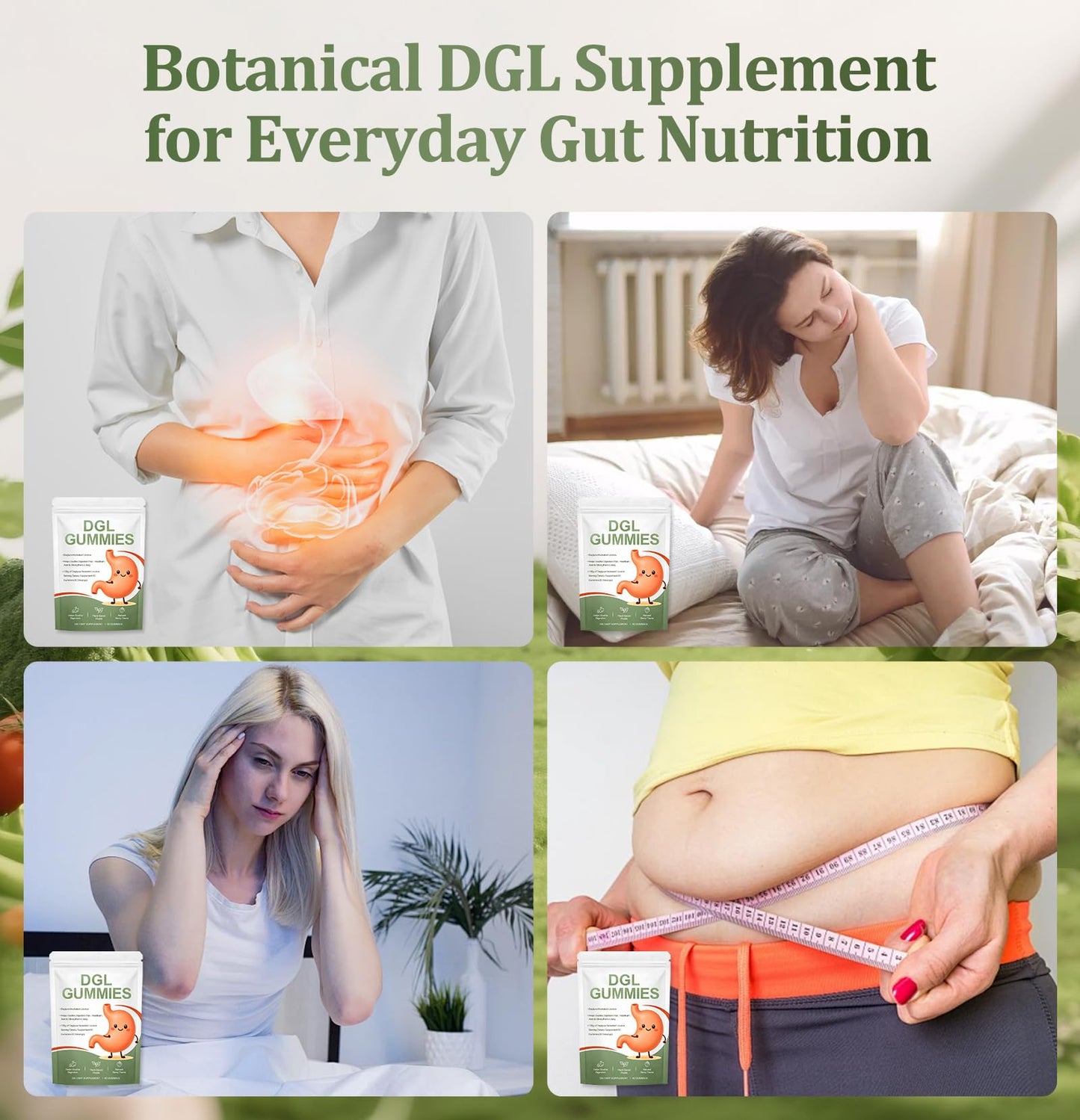 Bnaddain DGL Gummies with Licorice Root Extract & Deglycyrrhizinated Licorice, Natural Berry Flavor, Digestive Enzymes, 60 Gummies