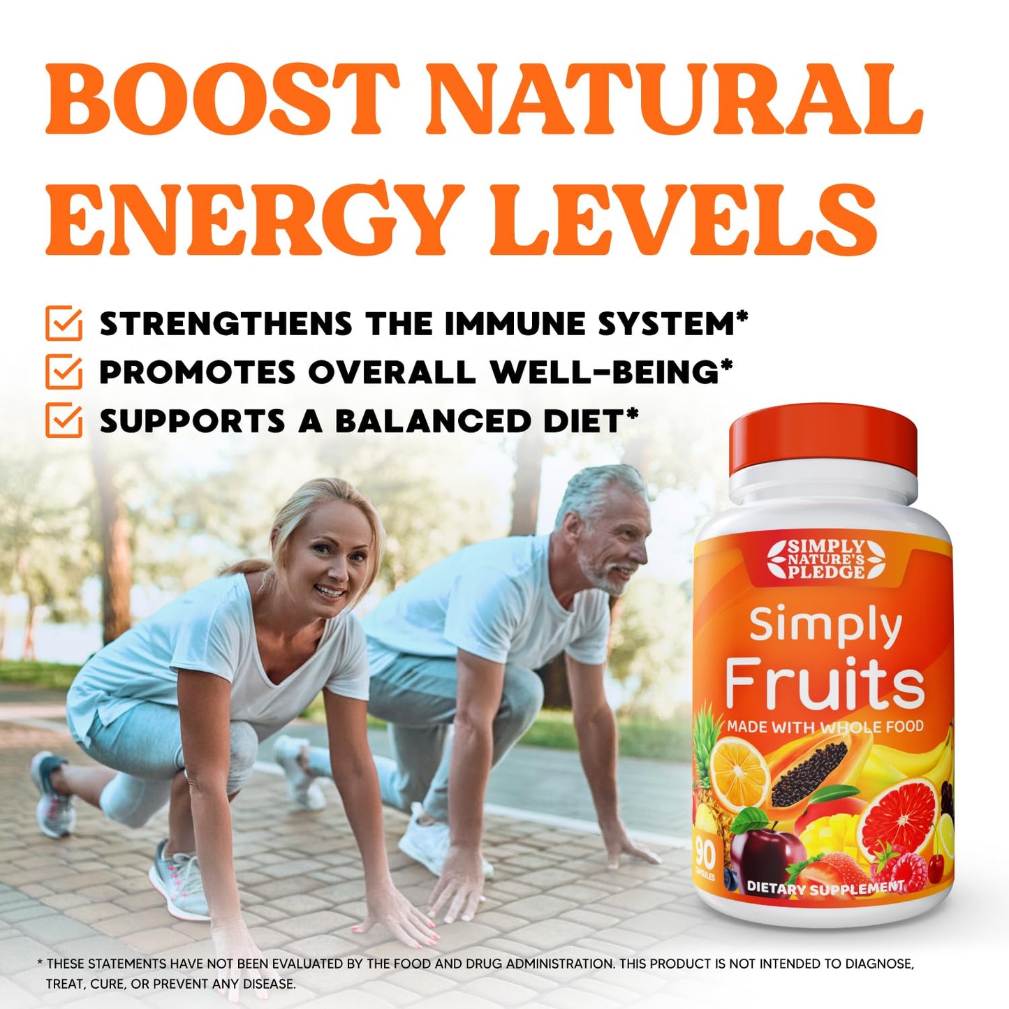 Simply Nature's Pledge 90 Fruit Capsules, 180 Capsules