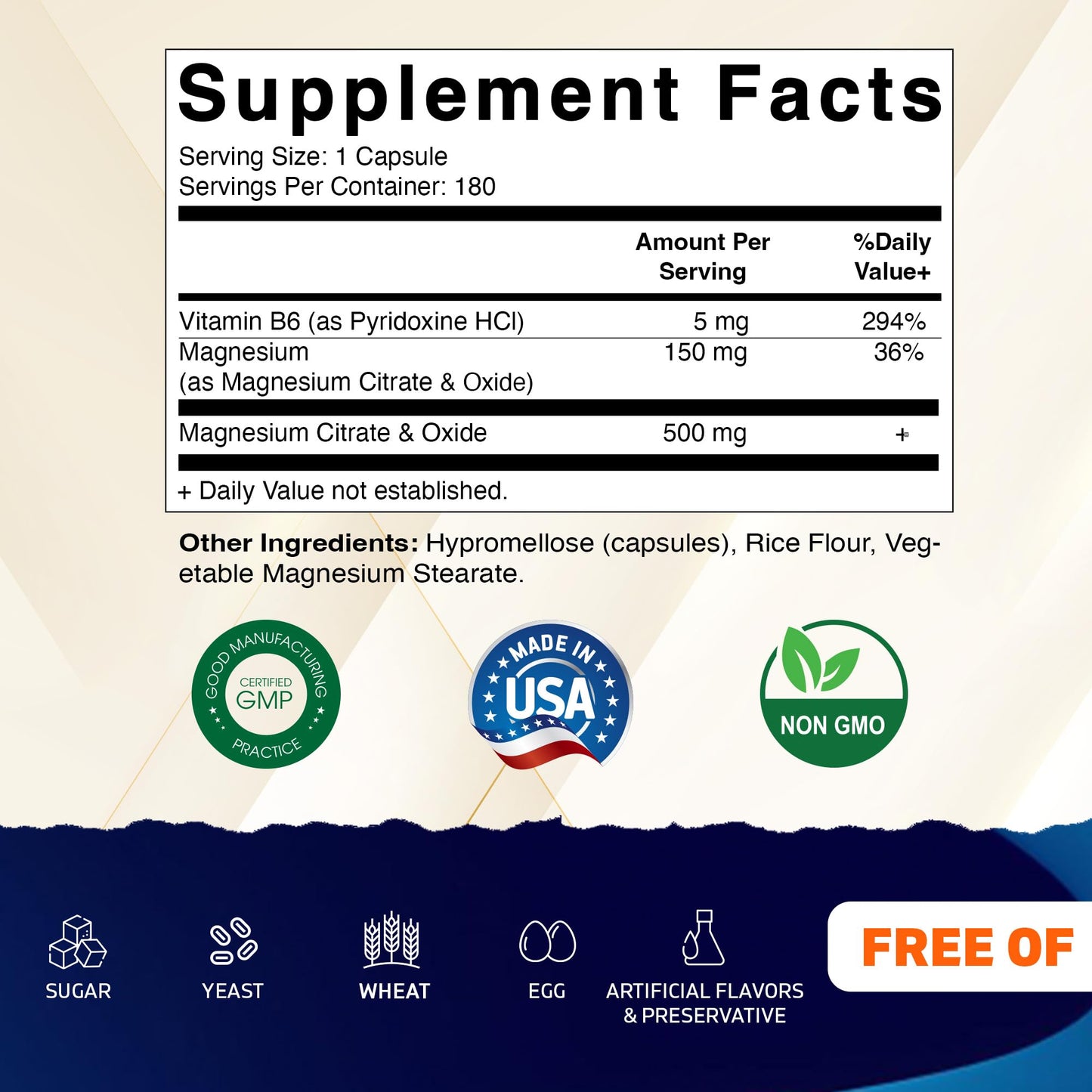 Vitamatic Magnesium Citrate 500mg Capsules, 360 Count