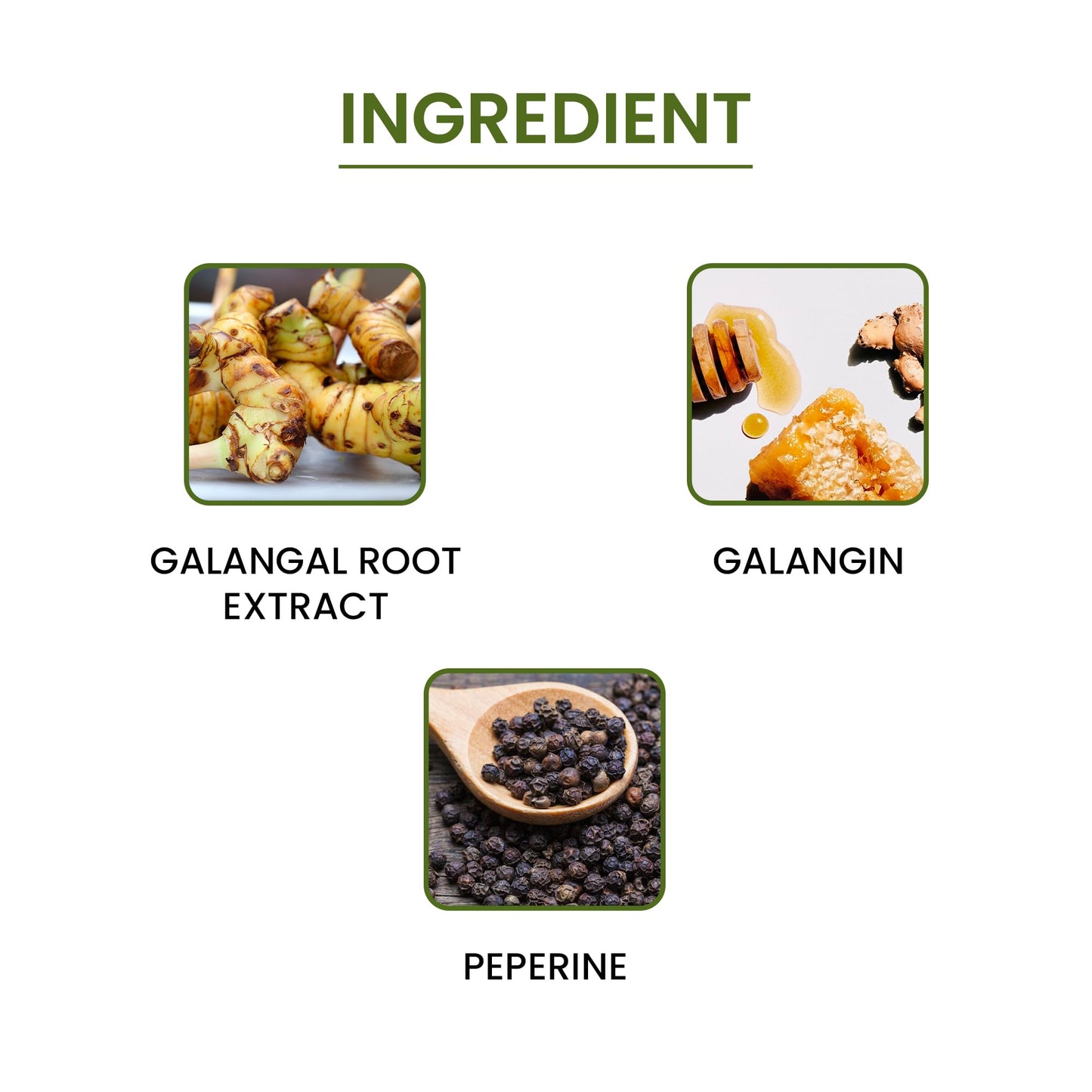 Green Organic Supplements Galangal, Galangin Capsules, 90 Count